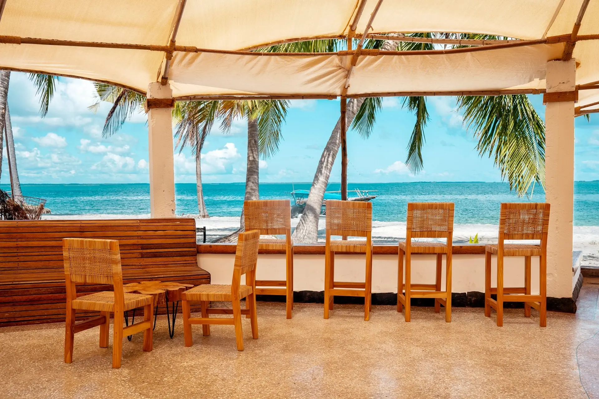 Beach bar at Basecamp Mafia Island Eco Resort in Tanzania