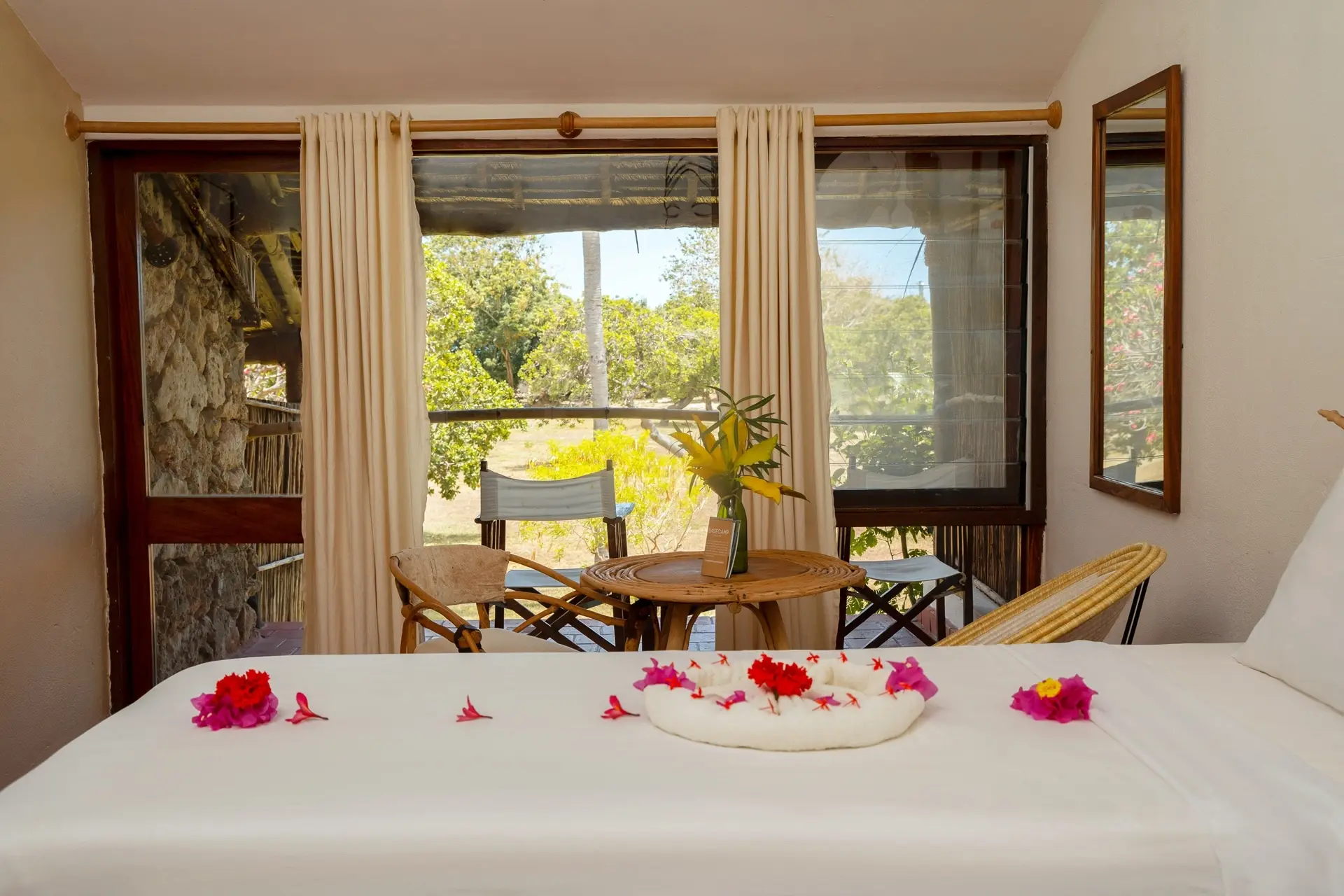 Standard twin room at Basecamp Mafia Island Eco Resort in Tanzania