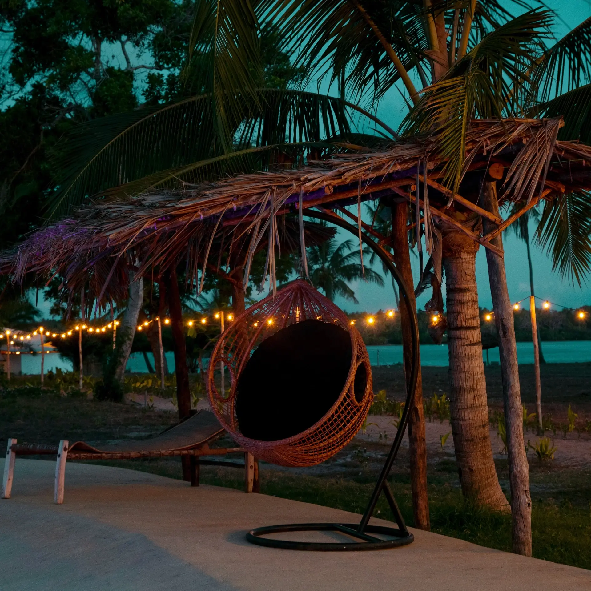 Egg chairs at Basecamp Mafia Island Eco Resort in Tanzania
