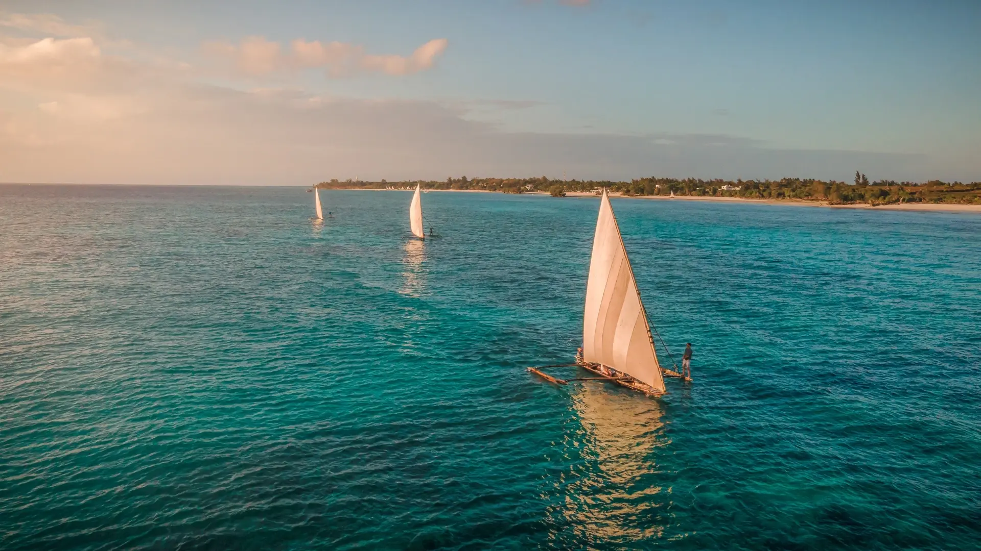 Dhow at sunset at The Manta Resort in Pemba, Tanzania