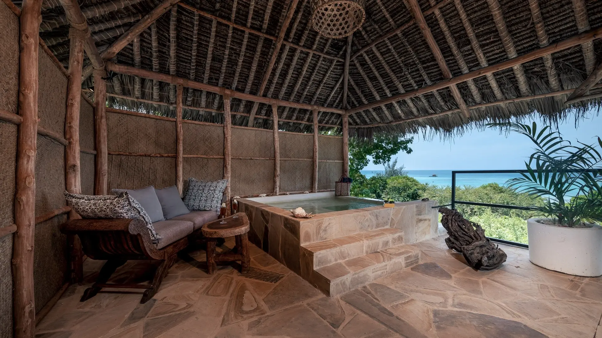Private pool, honeymoon suite at The Manta Resort in Pemba, Tanzania