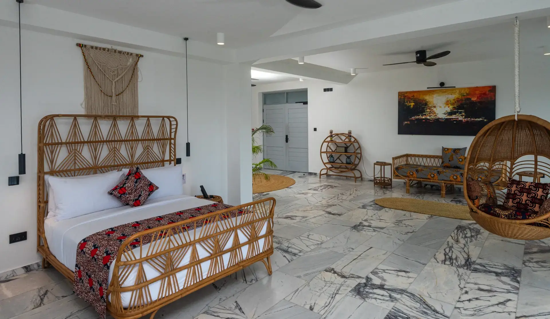 A deluxe double room at the Z2 Hotel in Nungwi, Zanzibar