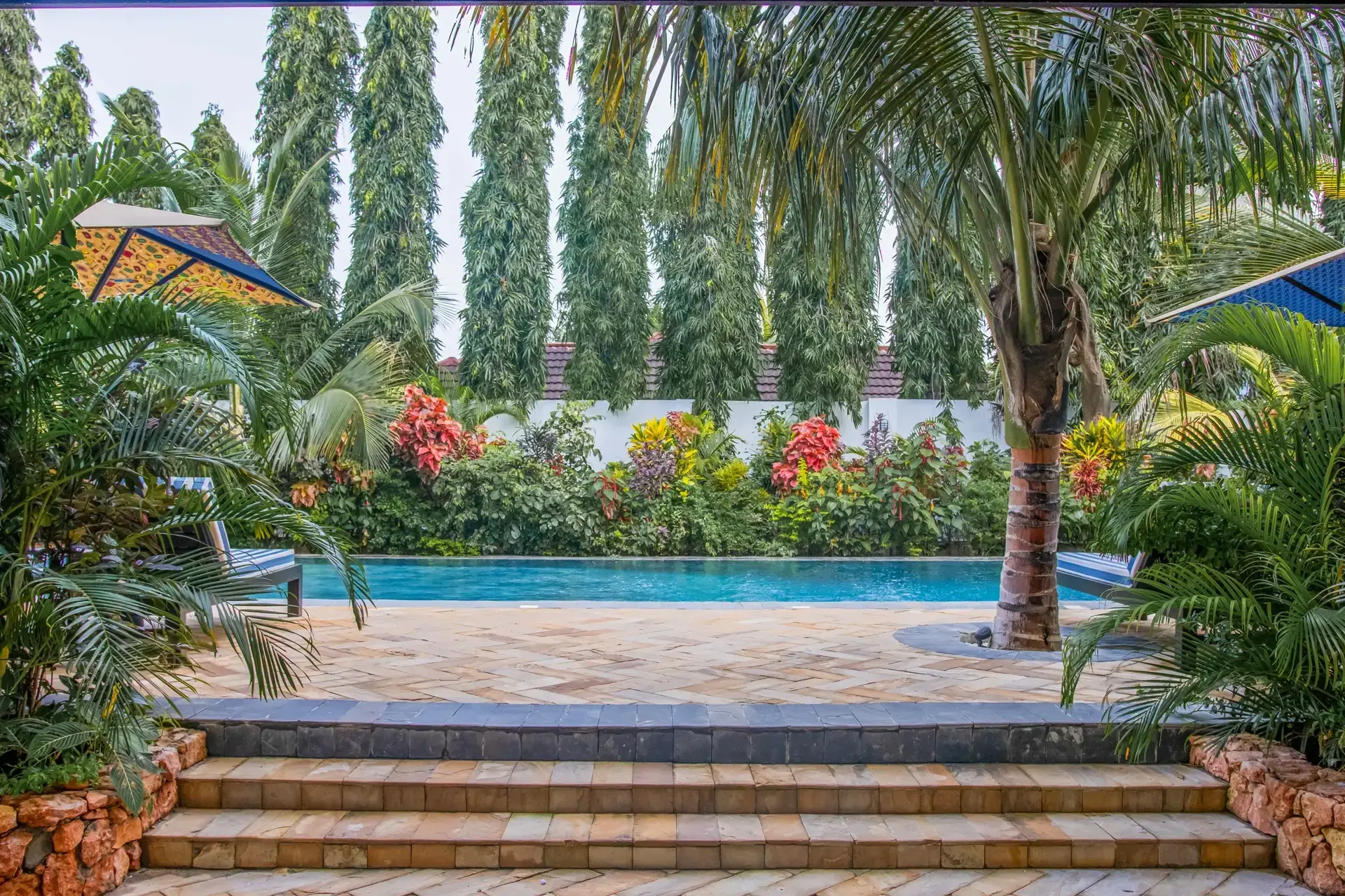 The pool garden at the Z2 Hotel in Nungwi, Zanzibar