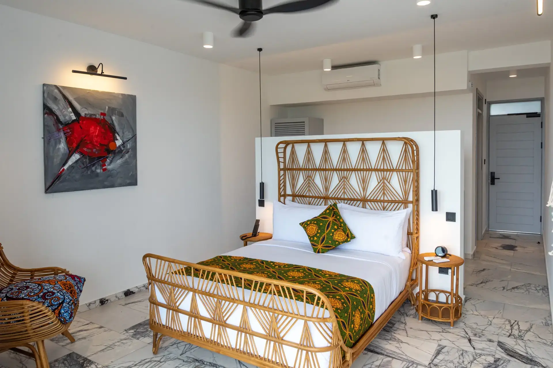 A standard double room at the Z2 Hotel in Nungwi, Zanzibar