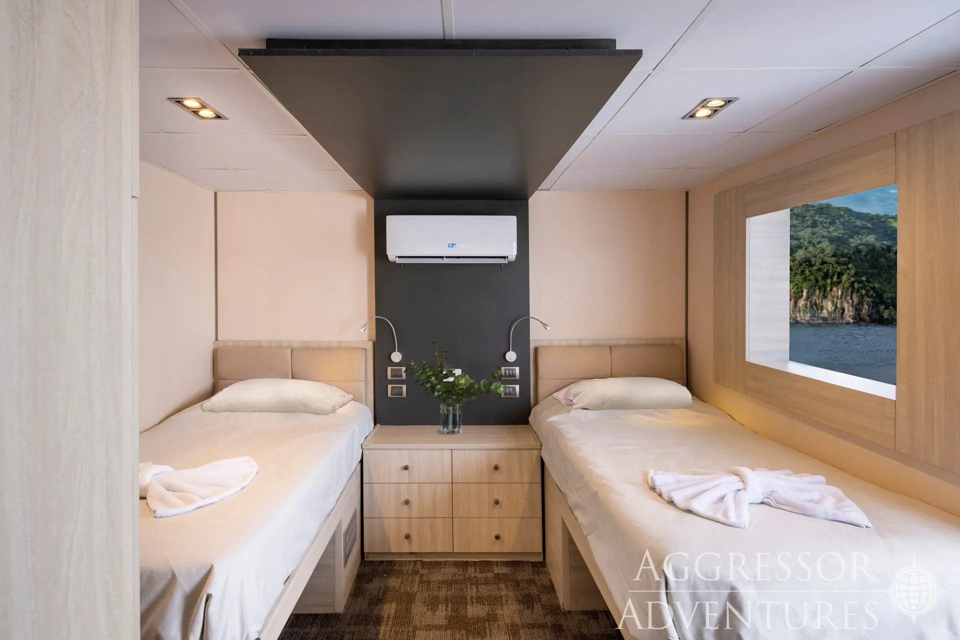 Master state room on Cocos Island Aggressor, Costa Rica