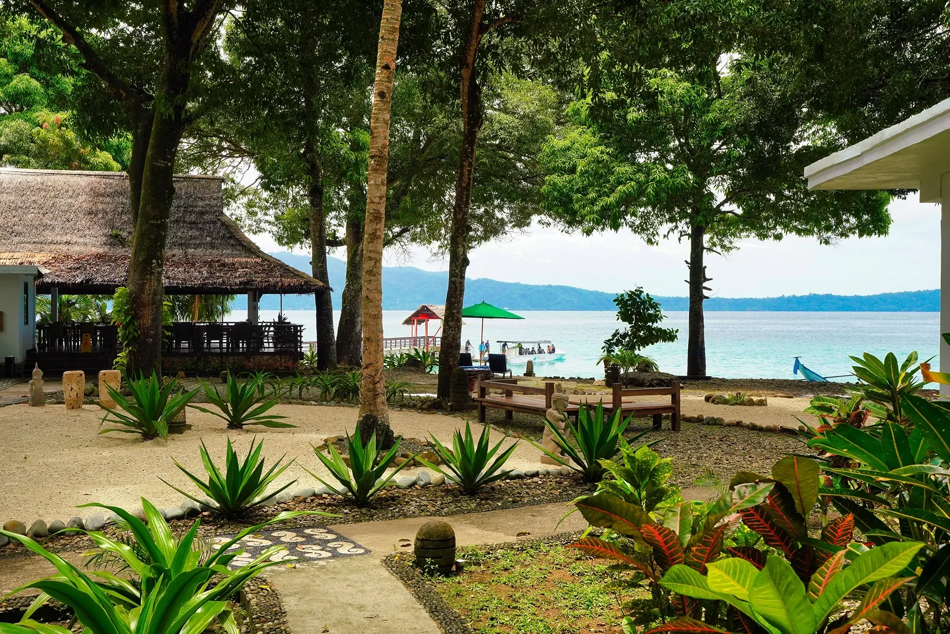Garden at Spice Island Divers Resort in Ambon, Indonesia