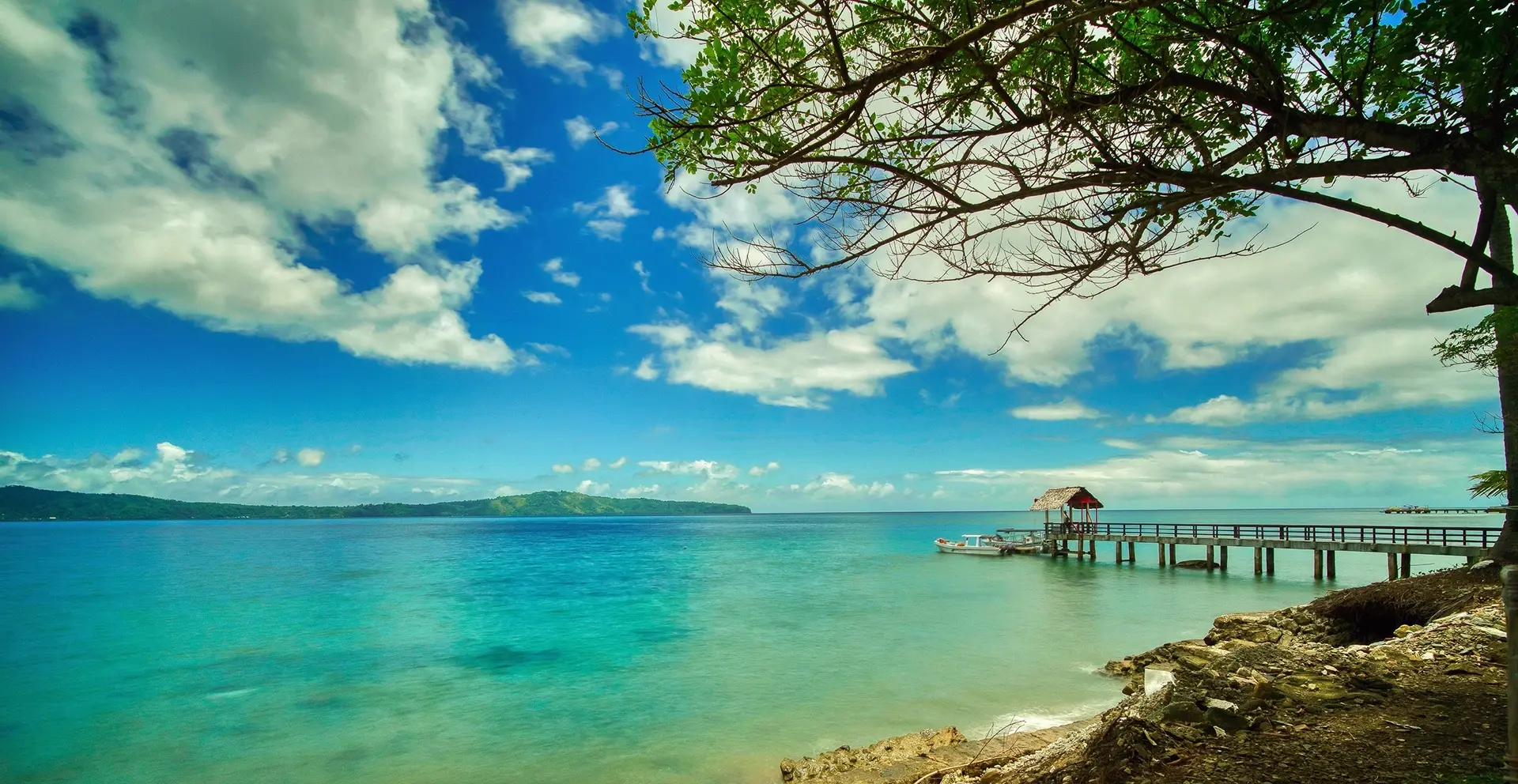 Jetty at Spice Island Divers Resort in Ambon, Indonesia