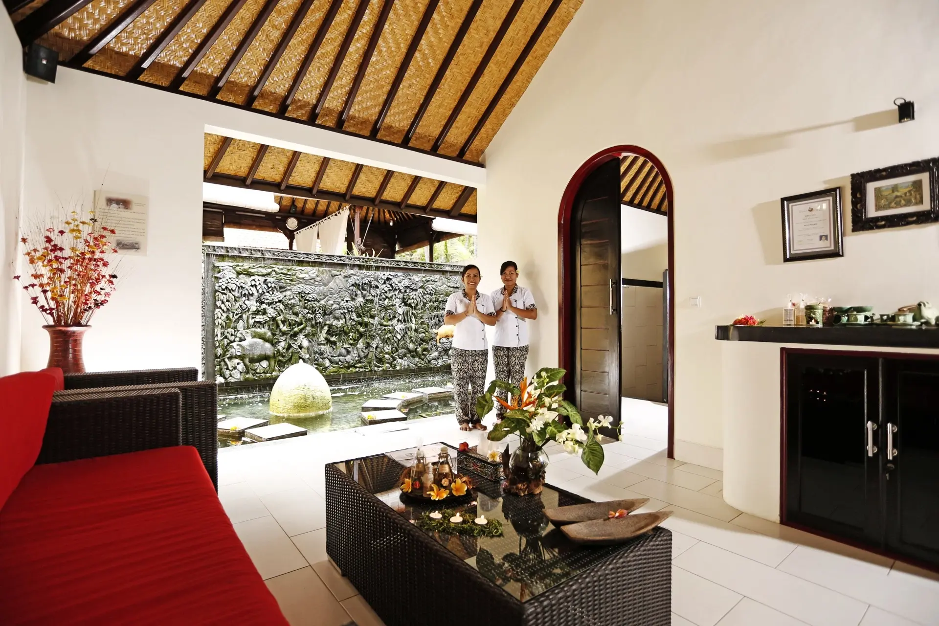 Spa reception at Teluk Karang Resort in Bali, Indonesia