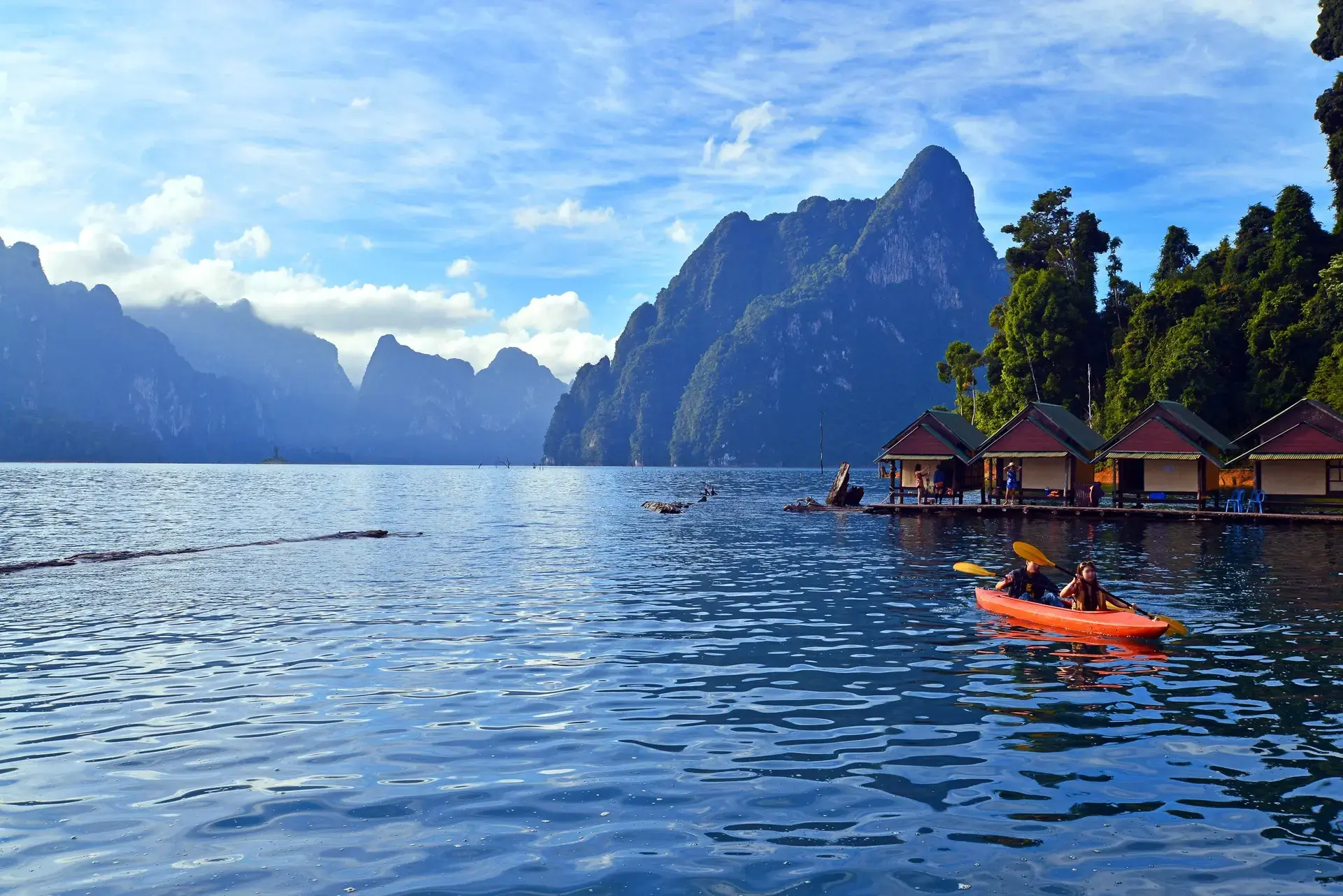 Kayaking in Cheow Lan Lake, Thailand