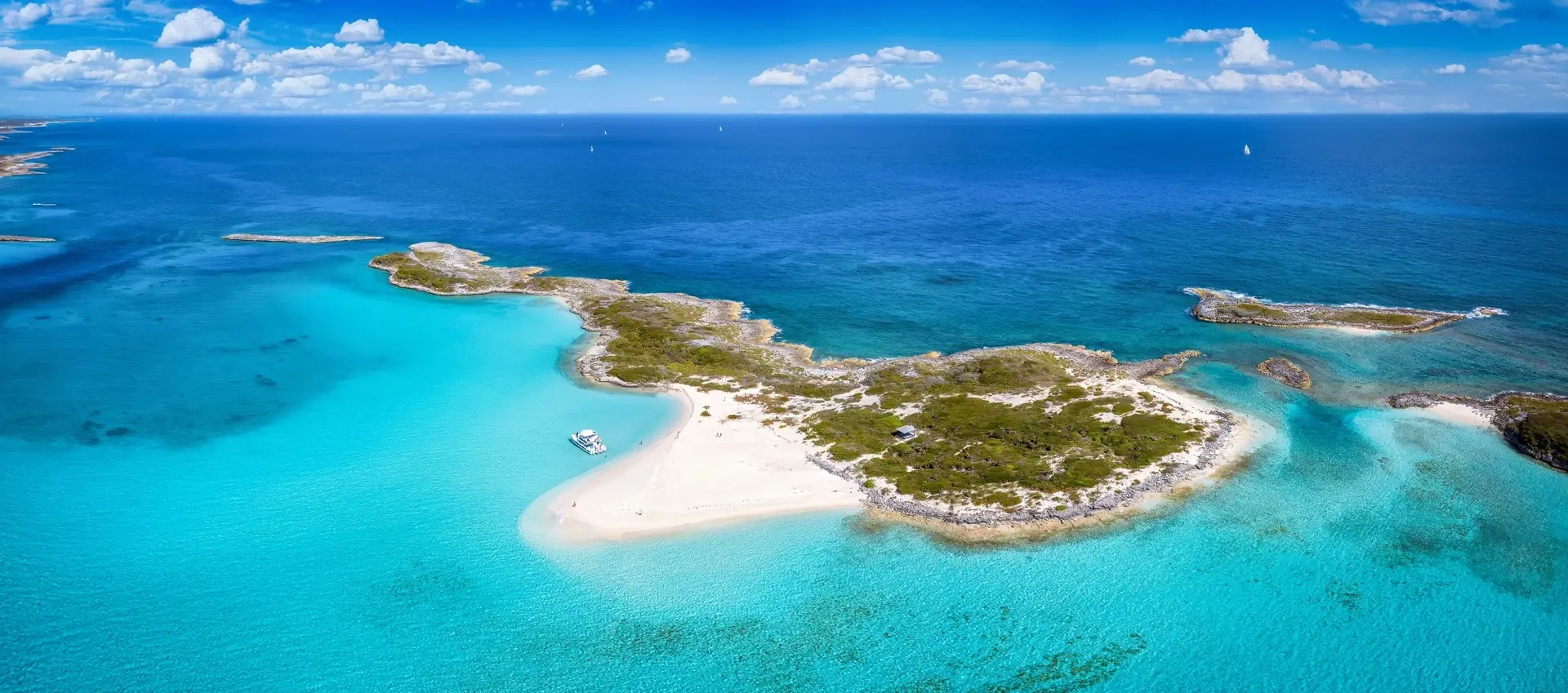 Aerial of the Exumas, Bahamas