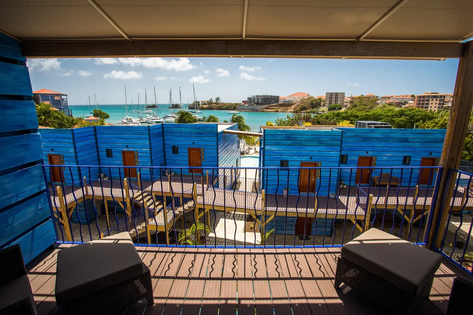 View from Cocoa Pod suites at True Blue Bay Boutique Resort in Grenada
