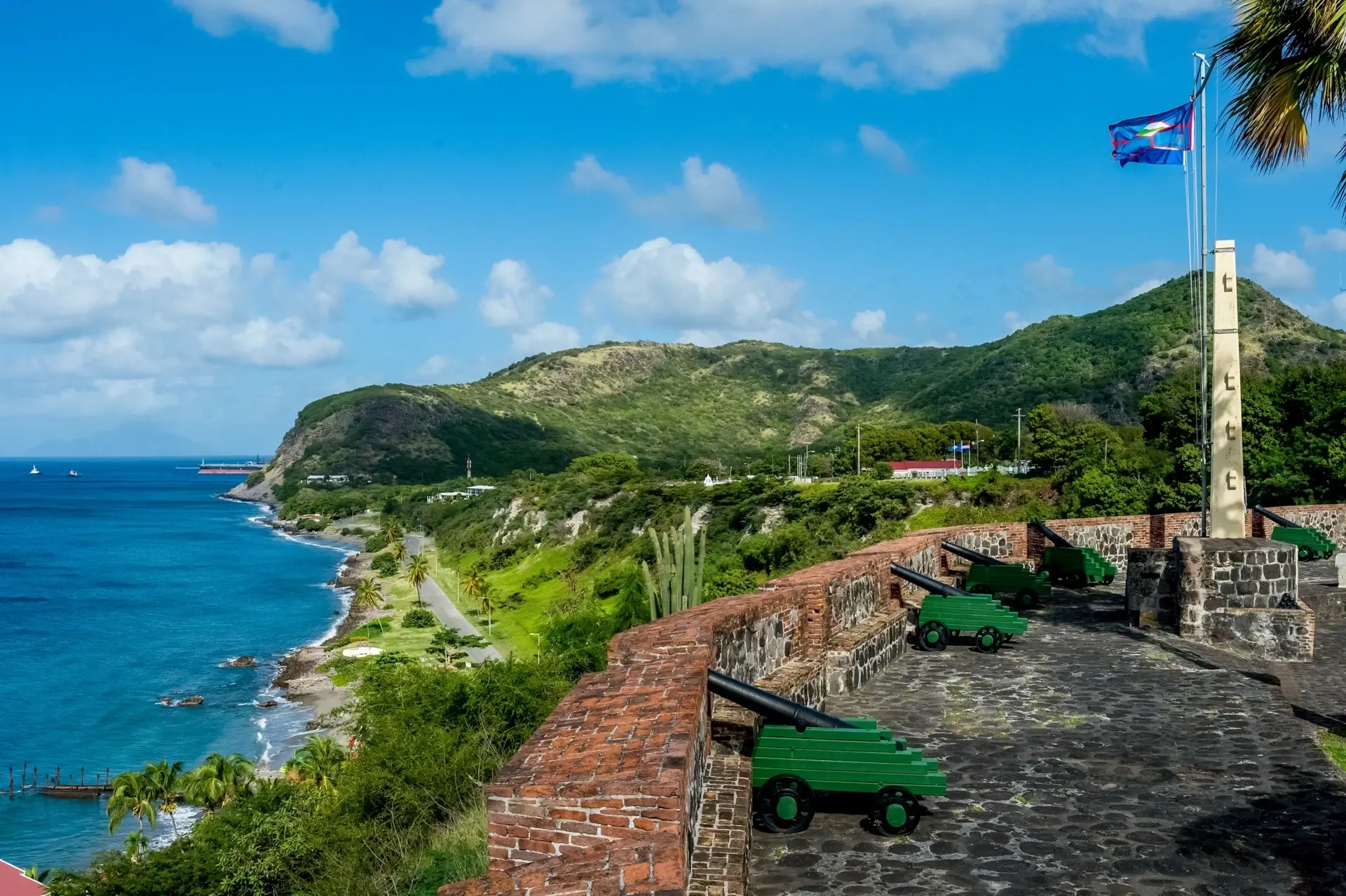 A landscape in St Eustatius, Caribbean.
