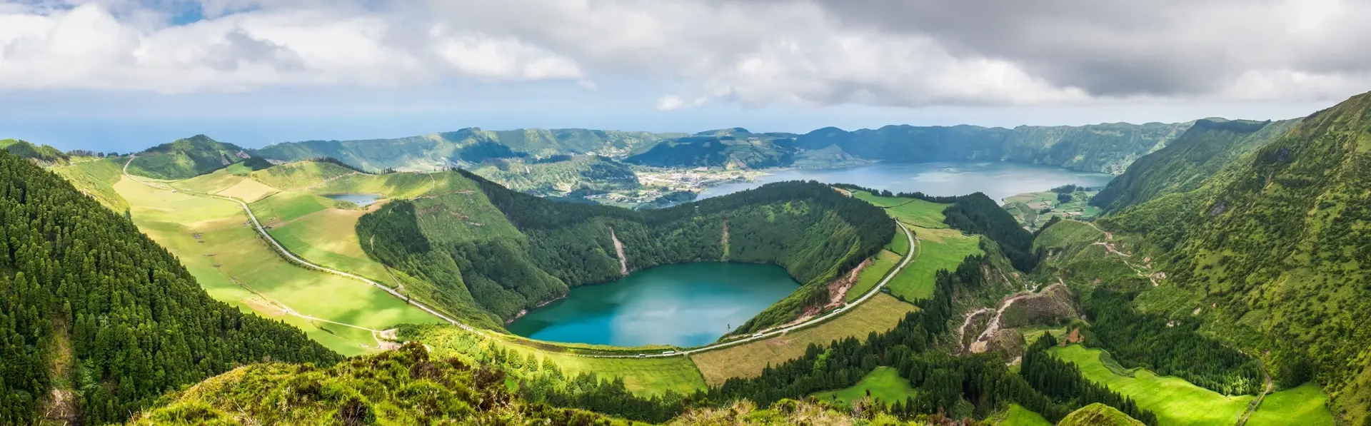 View of the Lakes of Santiago & Sete Cidades in the Azores
