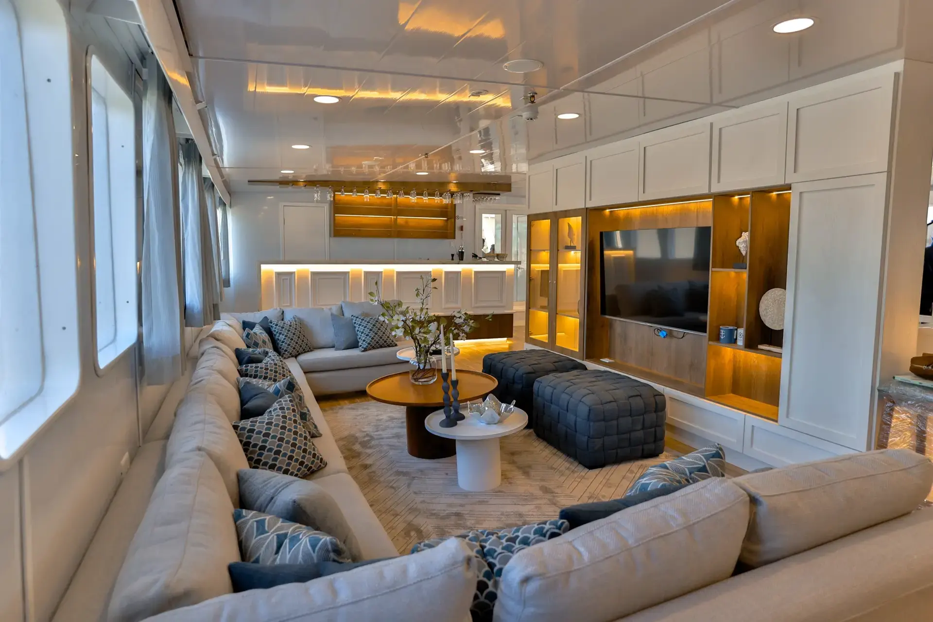 Lounge area on Galaxy Diver II, Galapagos Islands
