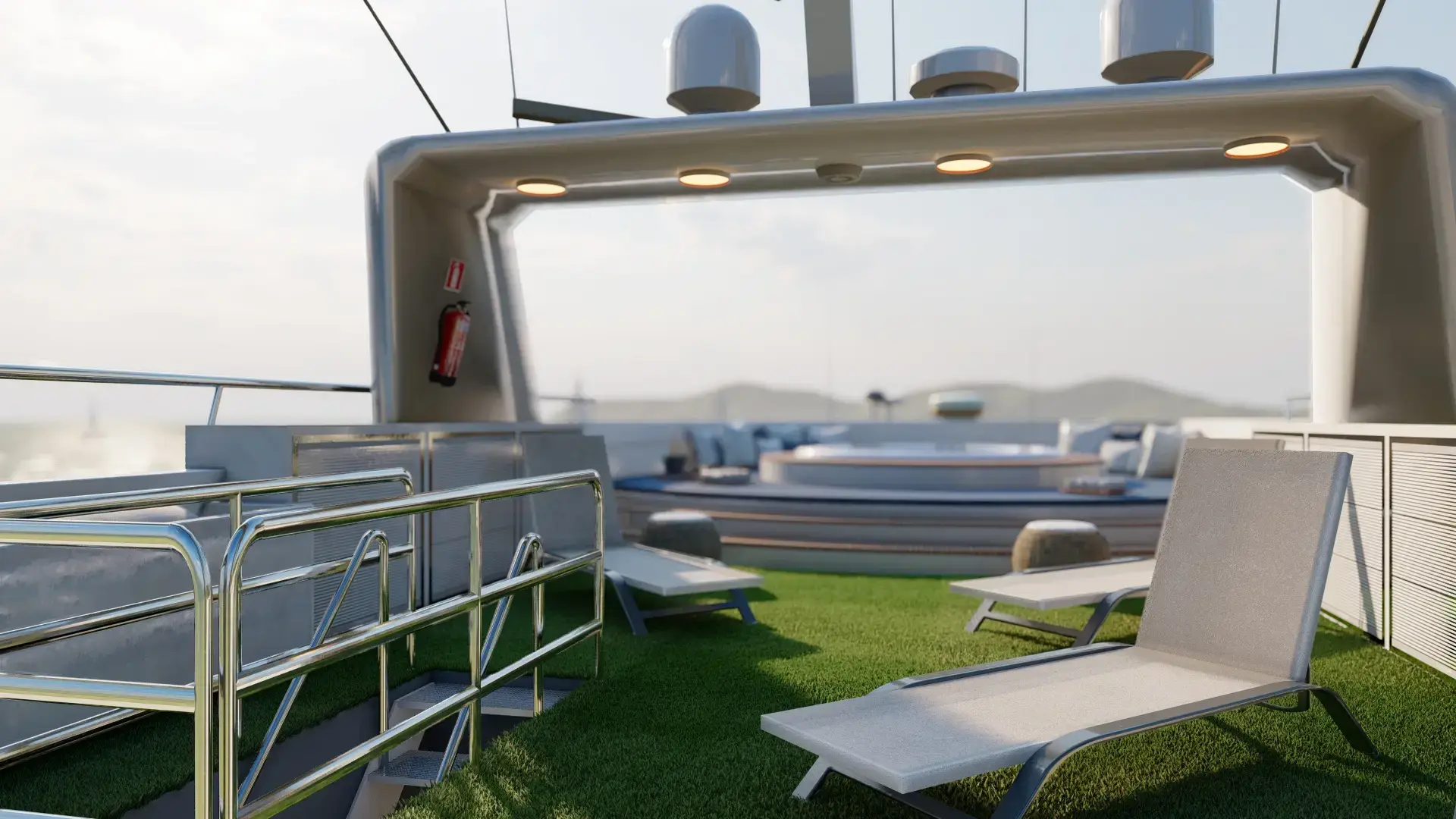 Sun deck on Galaxy Diver II, Galapagos Islands