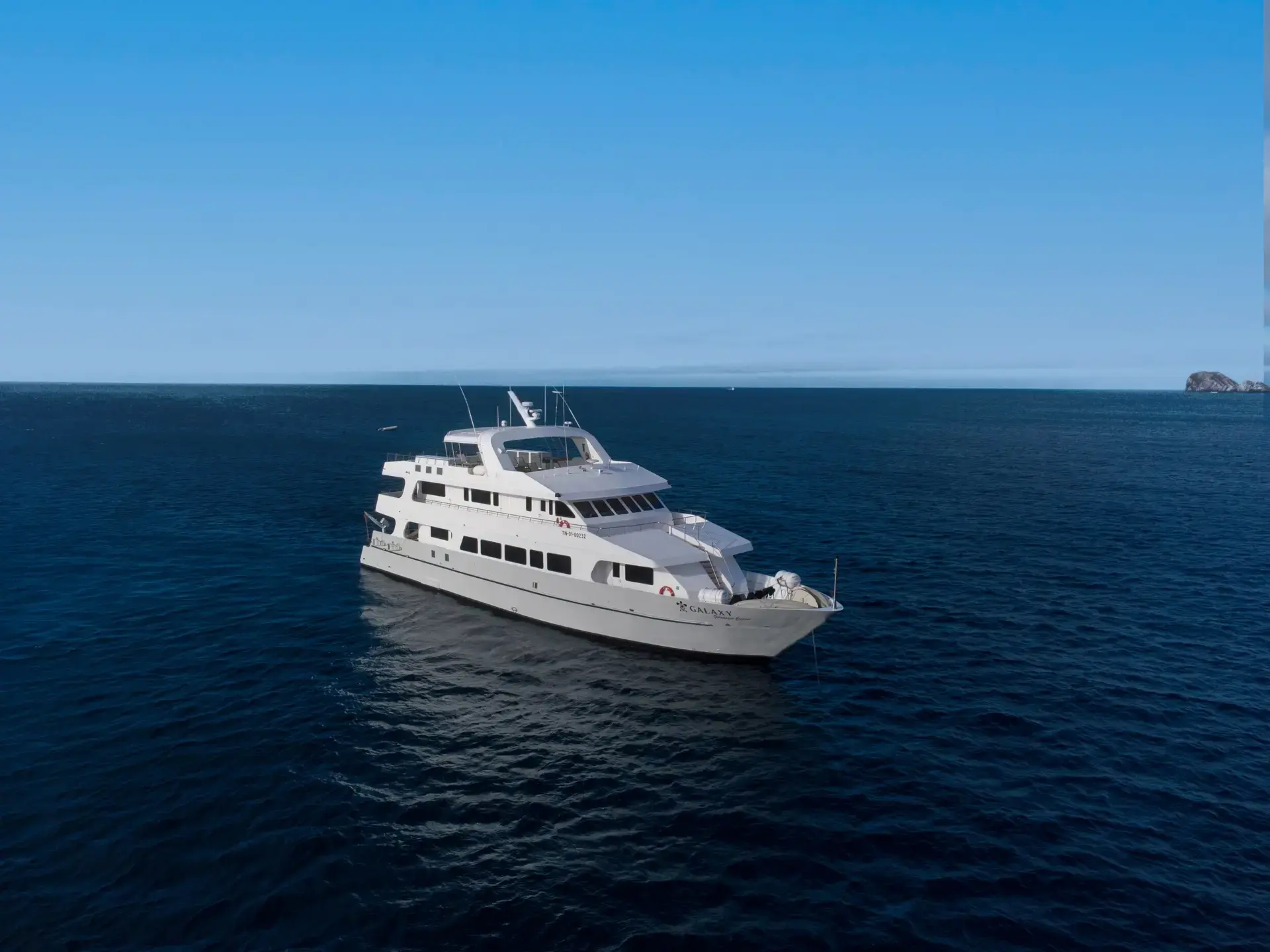 Aerial view of Galaxy Diver III, Galapagos Islands