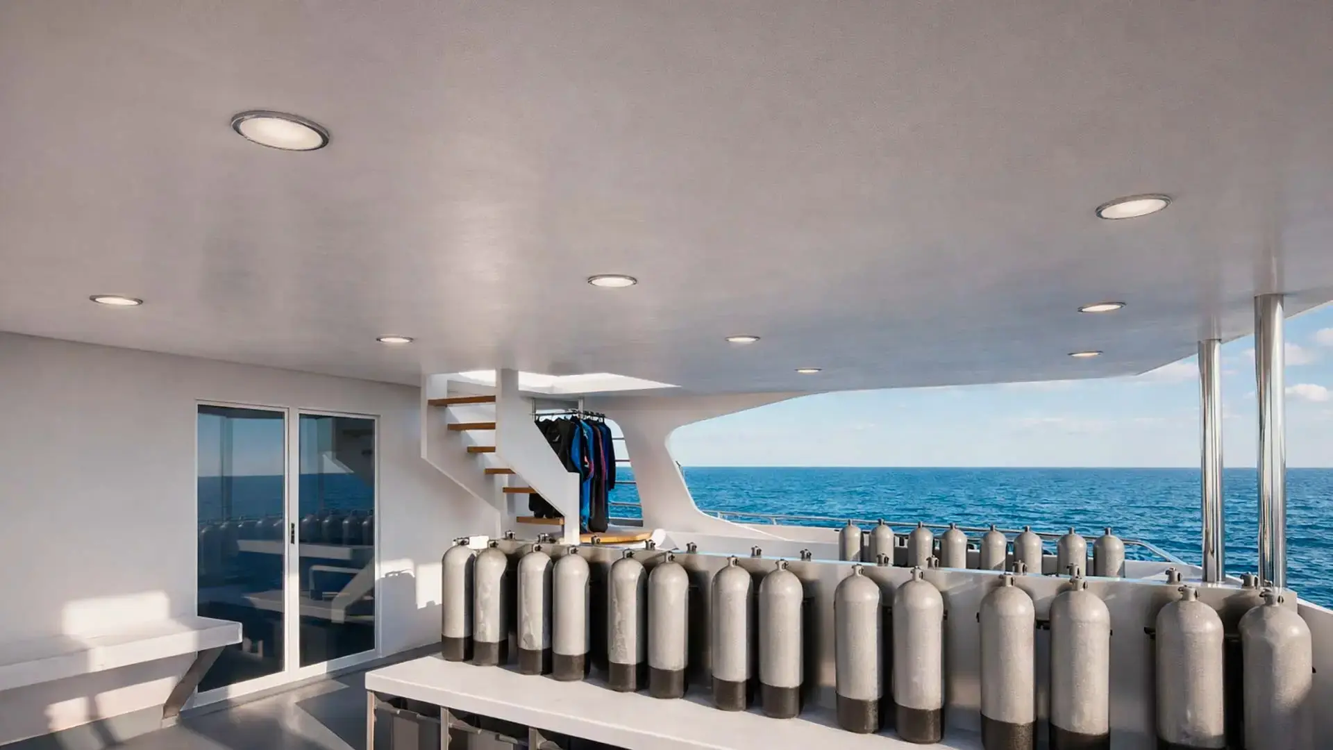 Dive tanks on Galaxy Diver III, Galapagos Islands