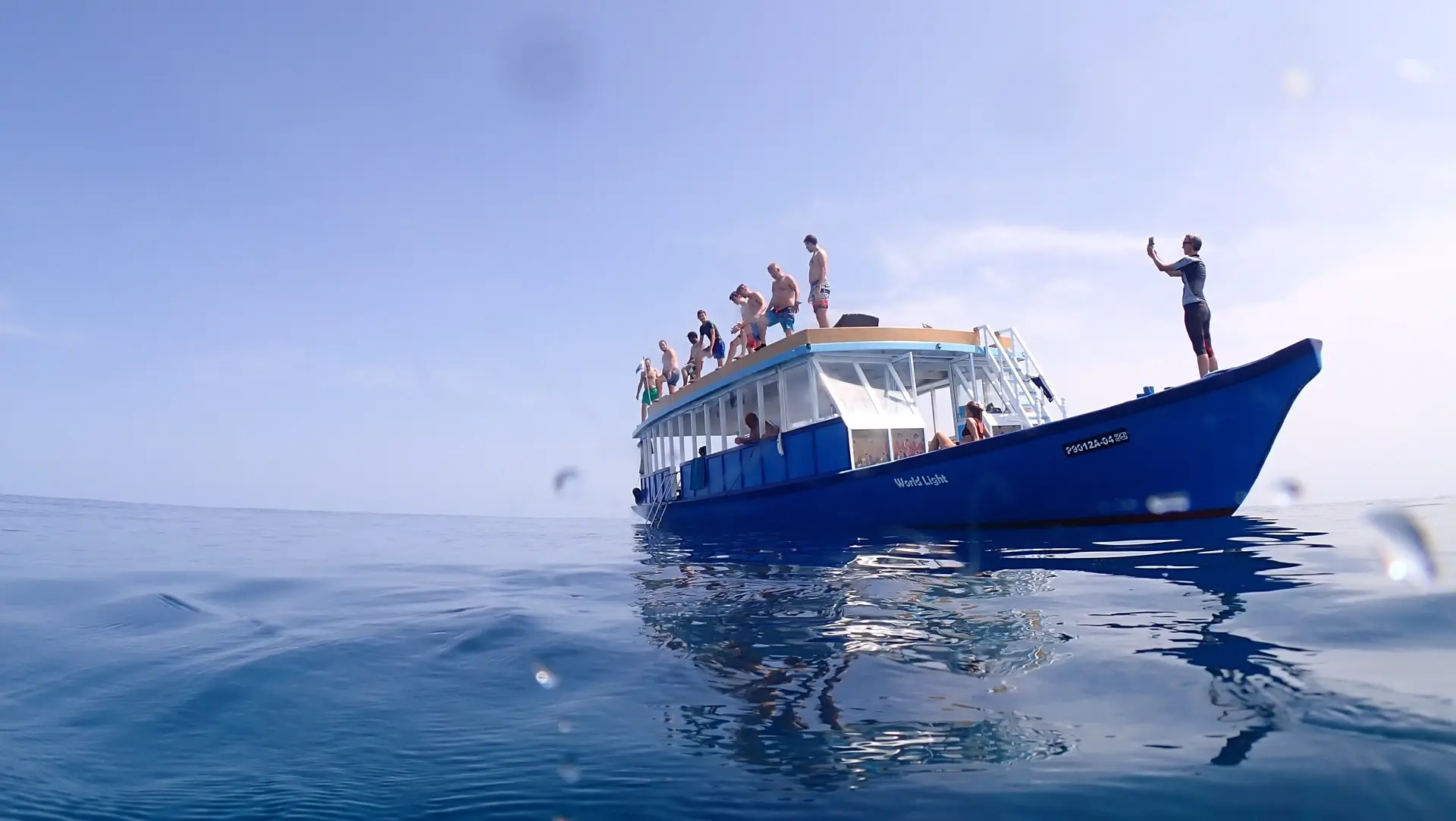 Dive boat near Dhigurah Island, the Maldives