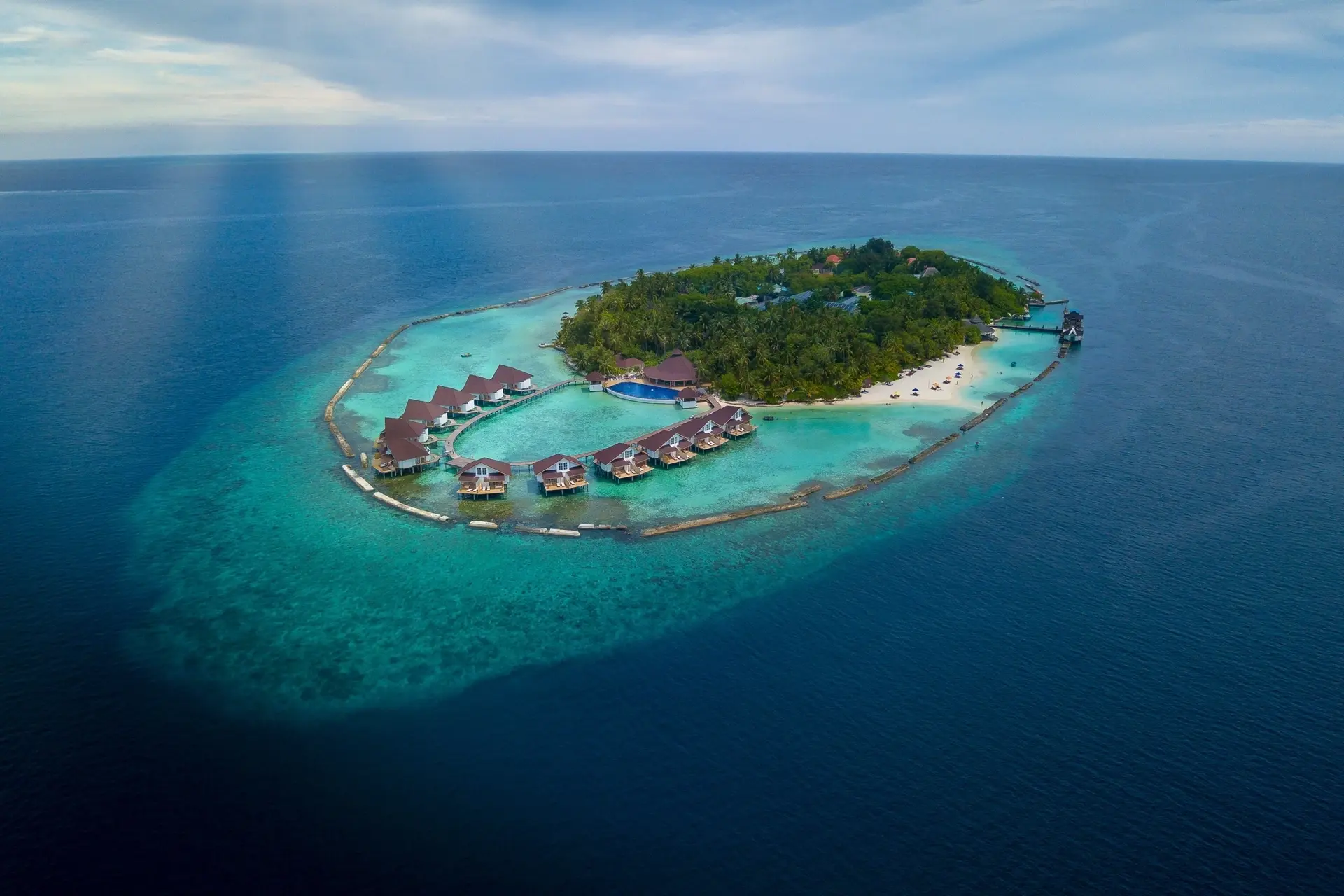 Aerial of Ellaidhoo Island in the Maldives