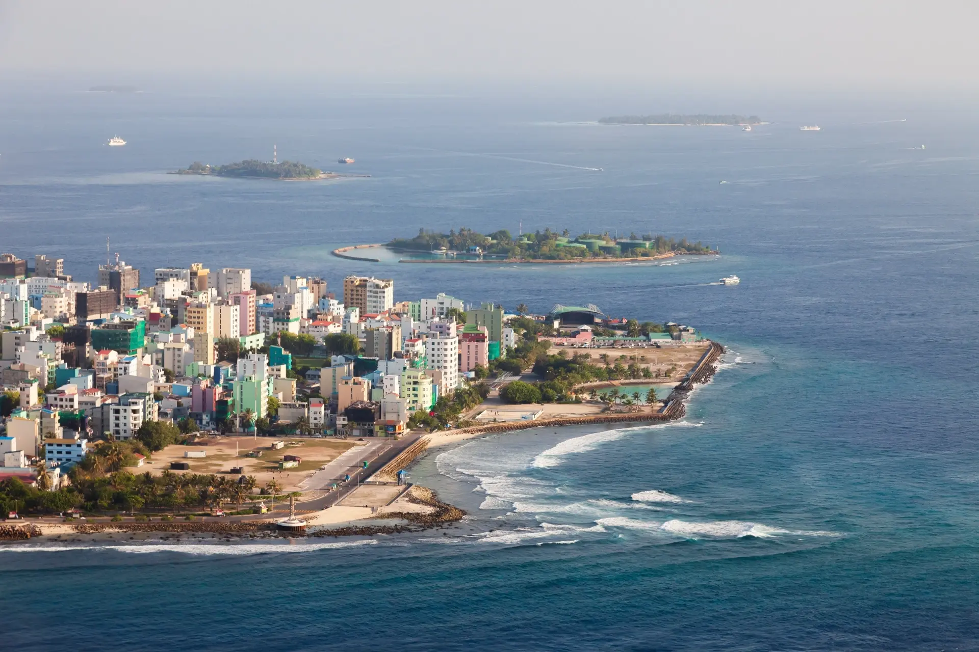 Aerial of Male in the Maldives