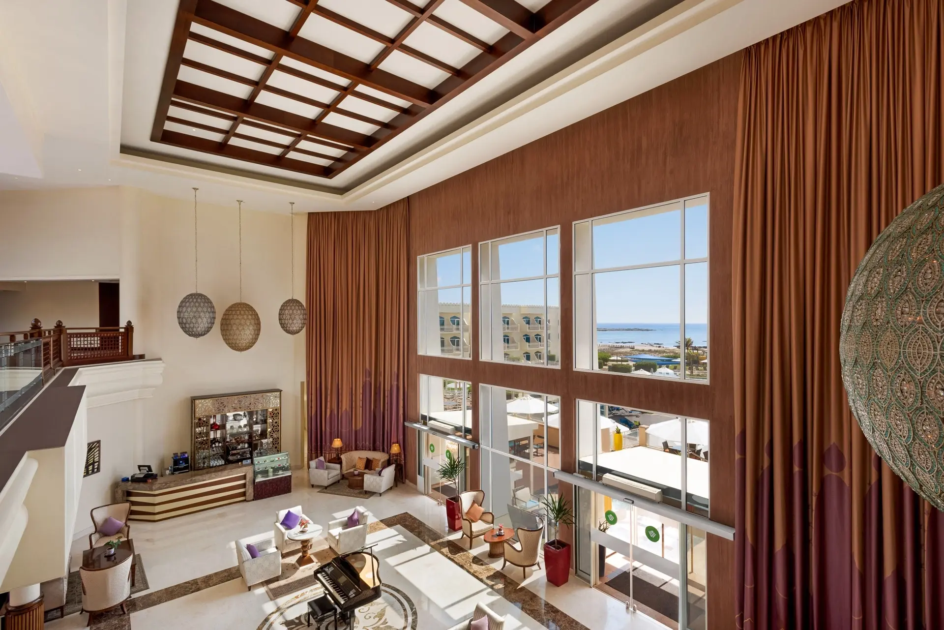 Dhofar lobby lounge at Wyndham Garden Resort in Mirbat, Oman