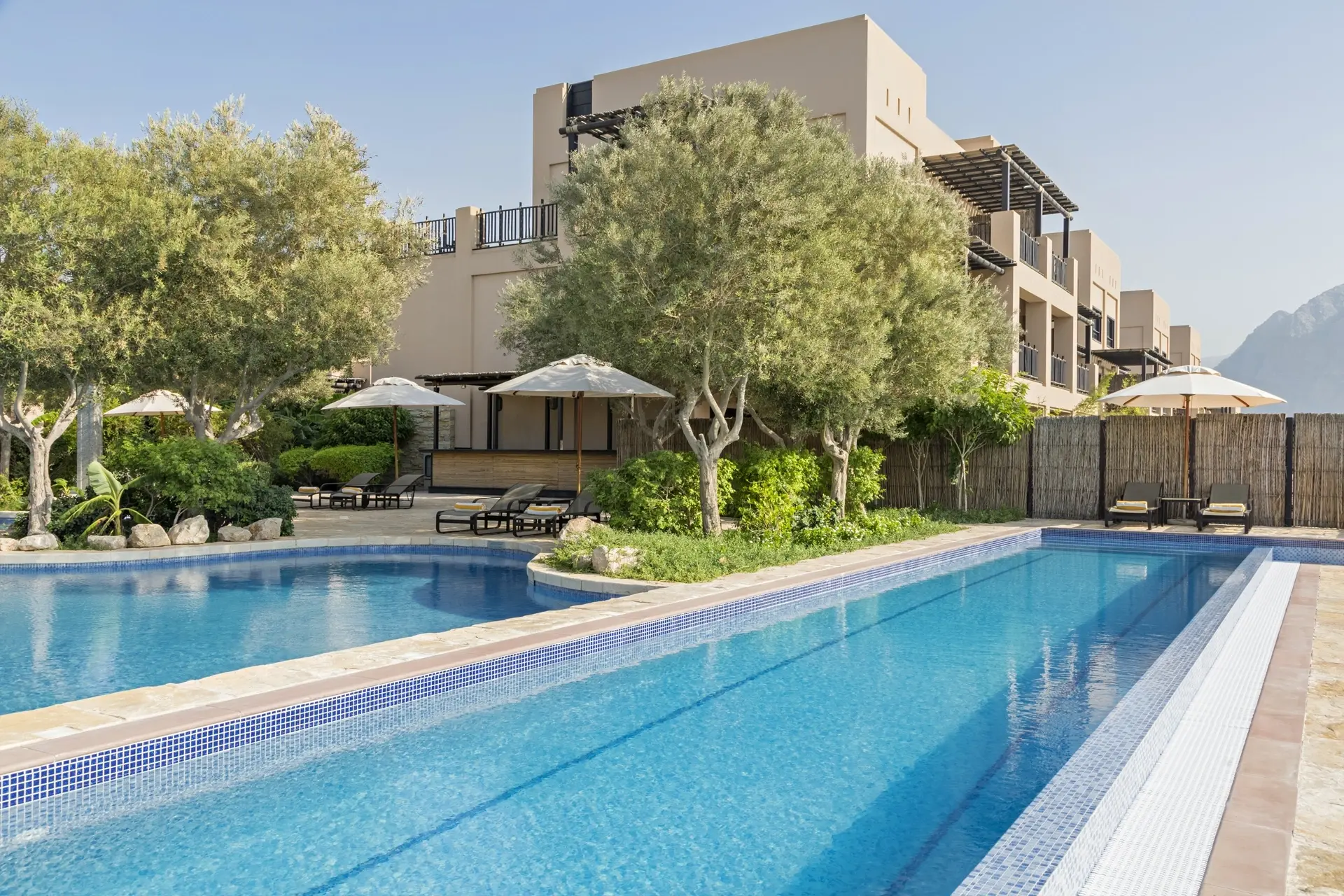 Swimming pool at Atana Resort in the Musandam Peninsula, Oman