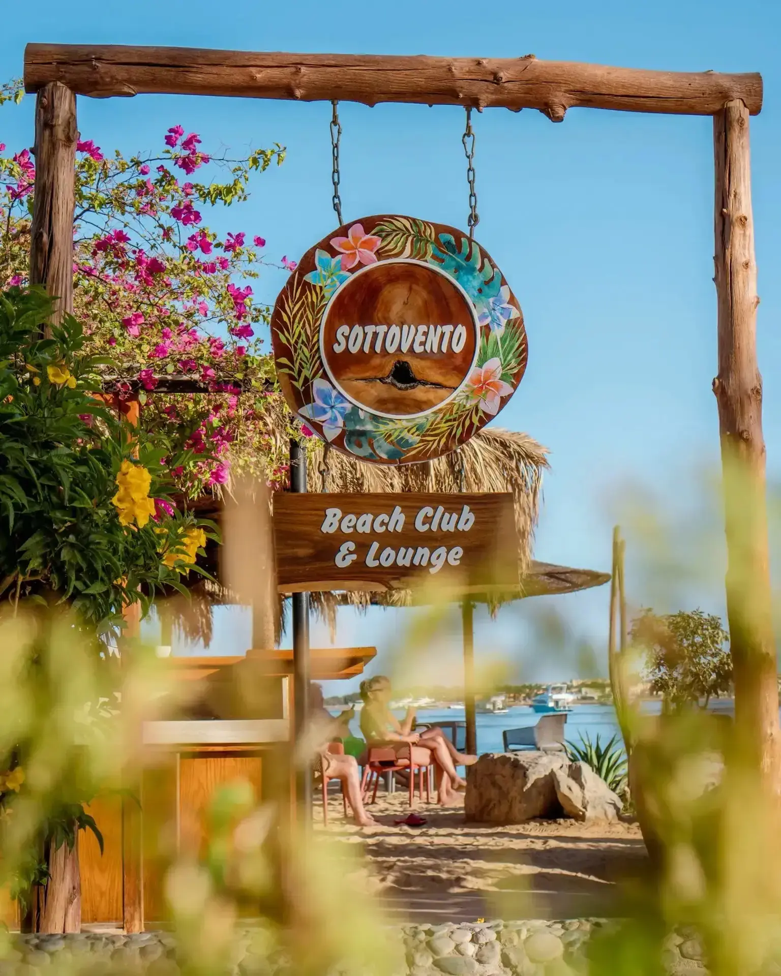 Beach club sign at Fort Arabesque Resort, Egypt