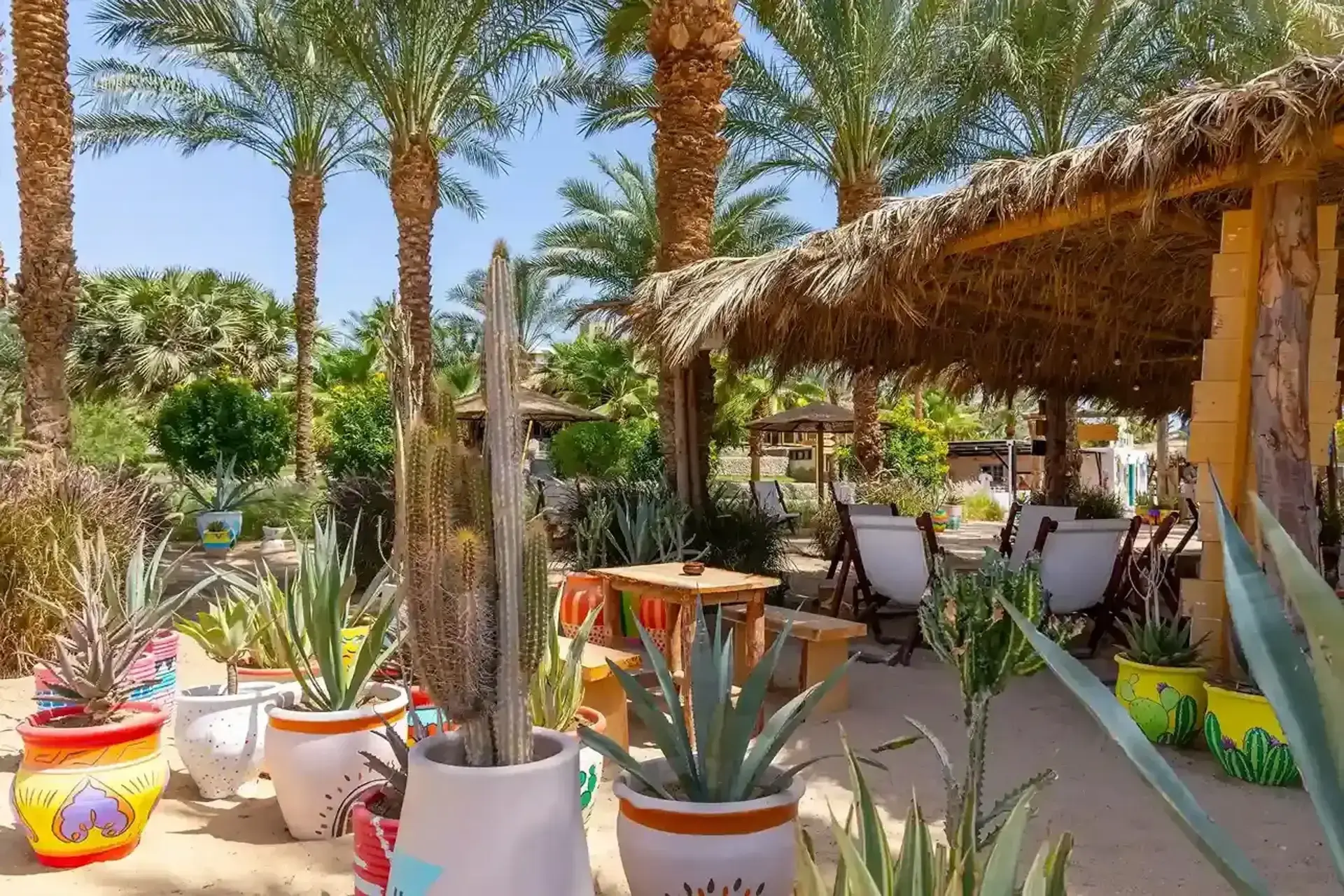 Outdoor seating area at Fort Arabesque Resort, Egypt