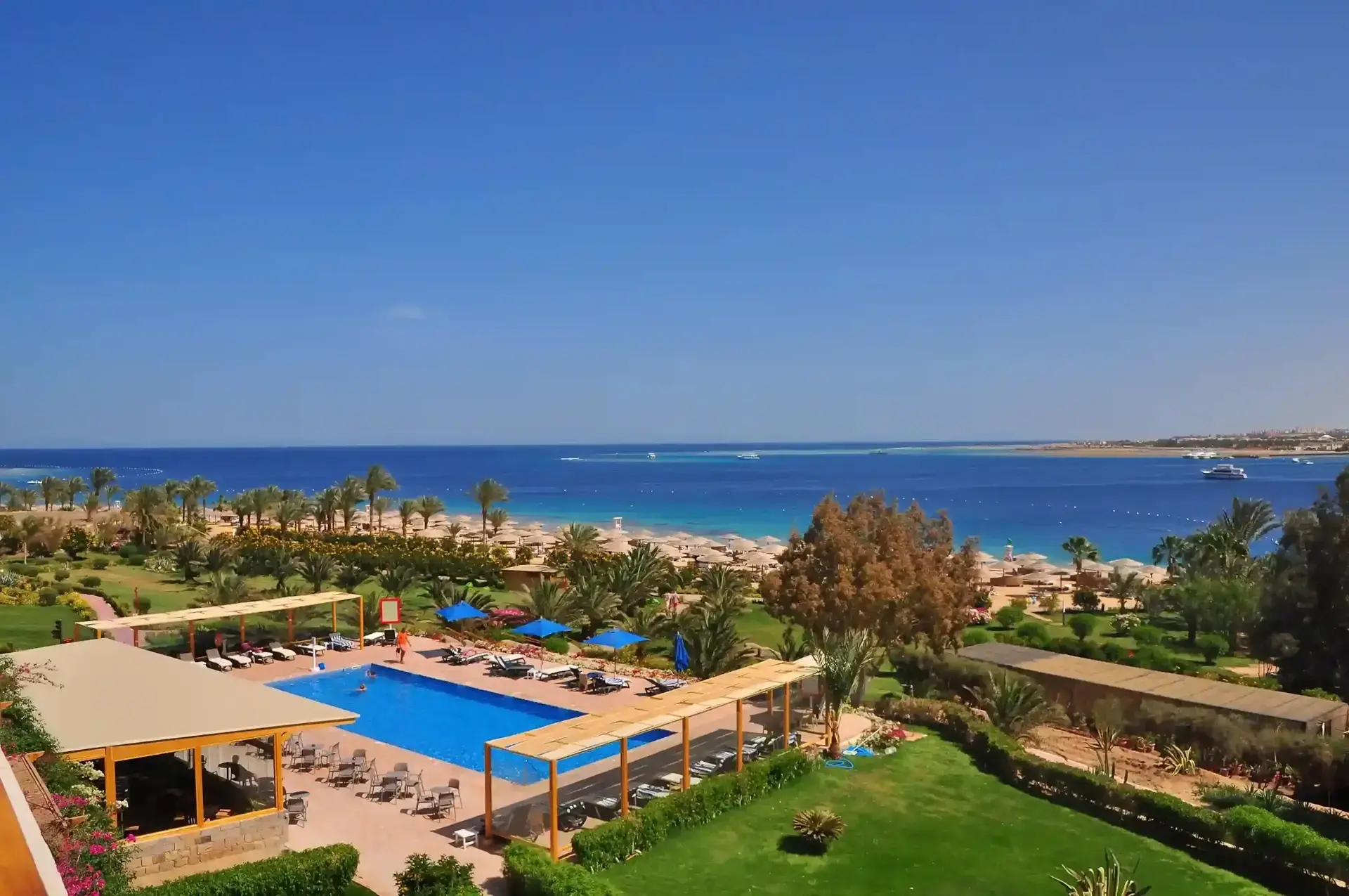 Swimming pool overview at Fort Arabesque Resort, Egypt