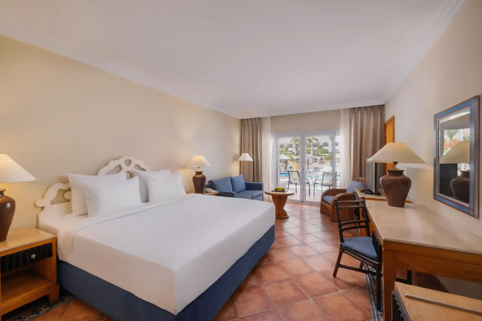 Standard king bedroom with pool view, Jaz Sharm Dreams Resort, Egypt