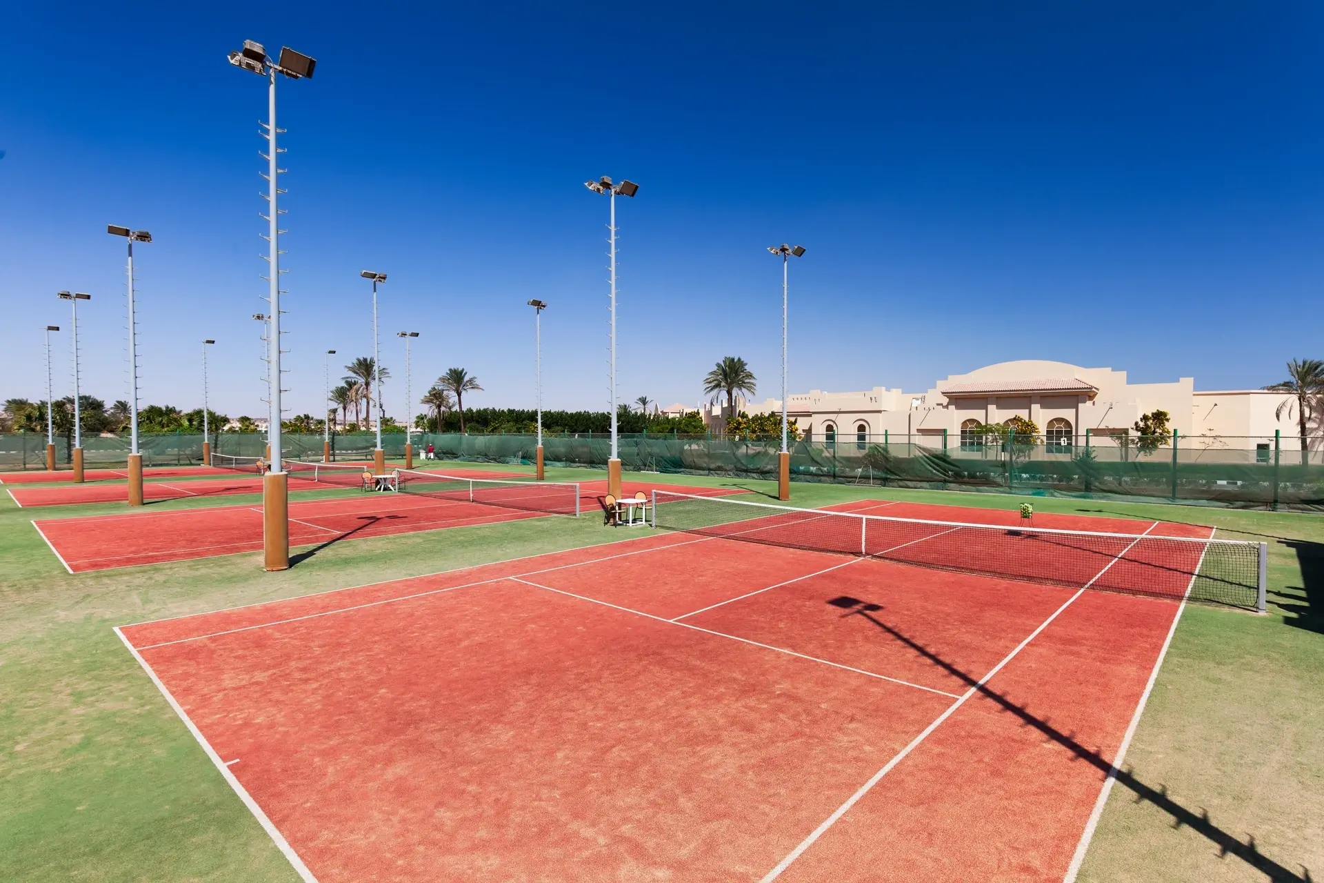 Tennis courts at Cleopatra Resort Makadi Bay, Egypt.