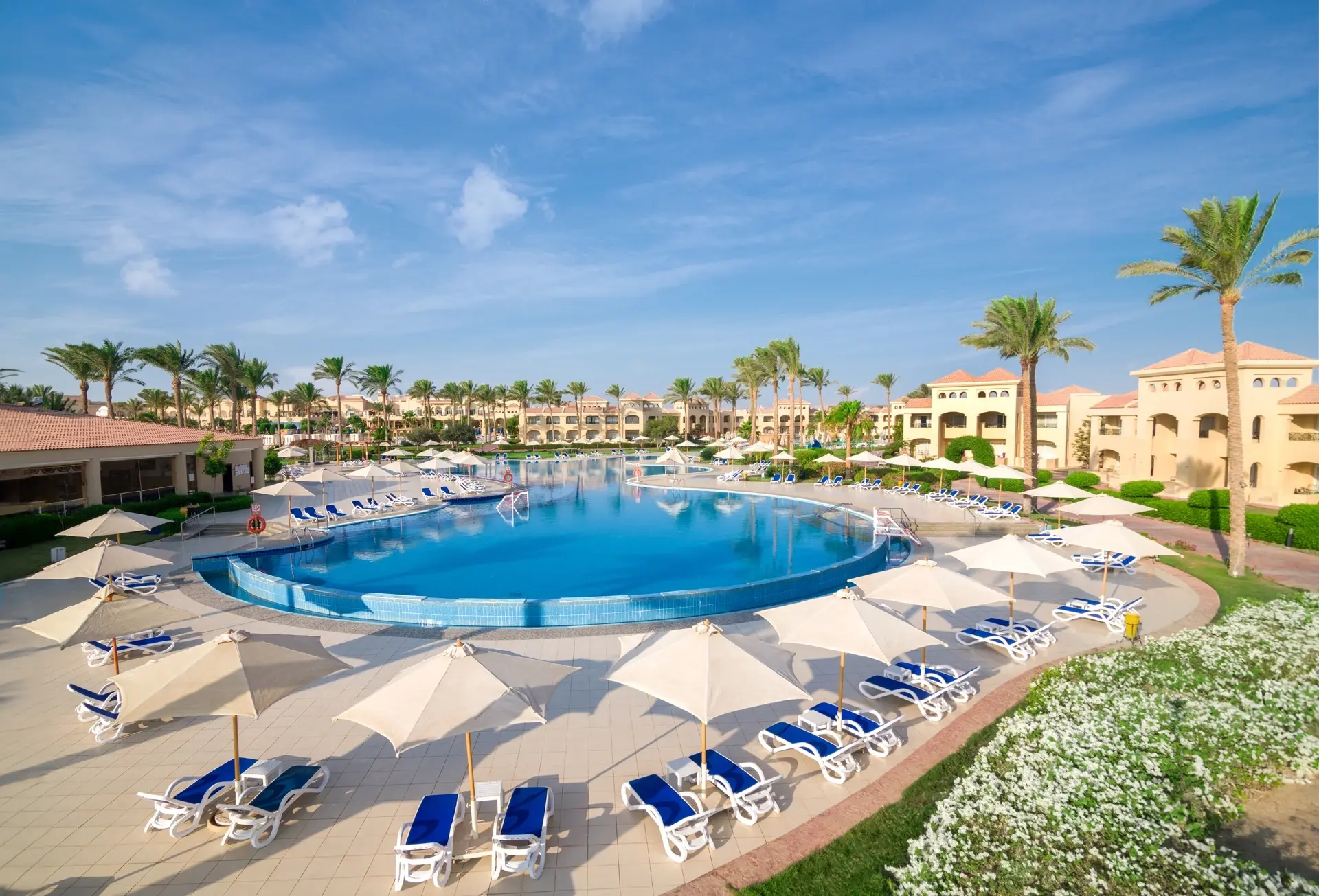 View from a Beach Family Room at Cleopatra Resort Makadi Bay, Egypt.