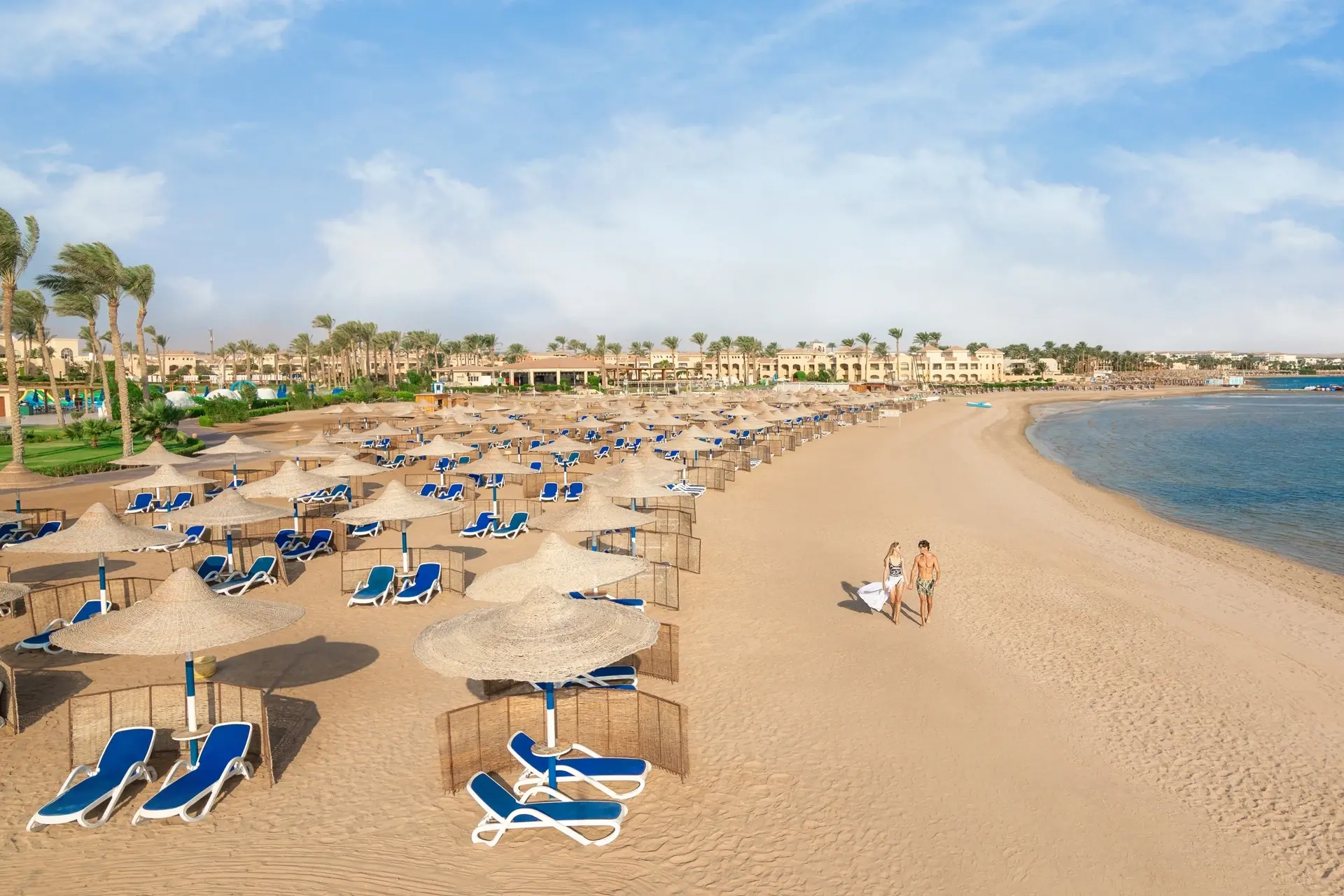 The beach at Cleopatra Resort Makadi Bay, Egypt.