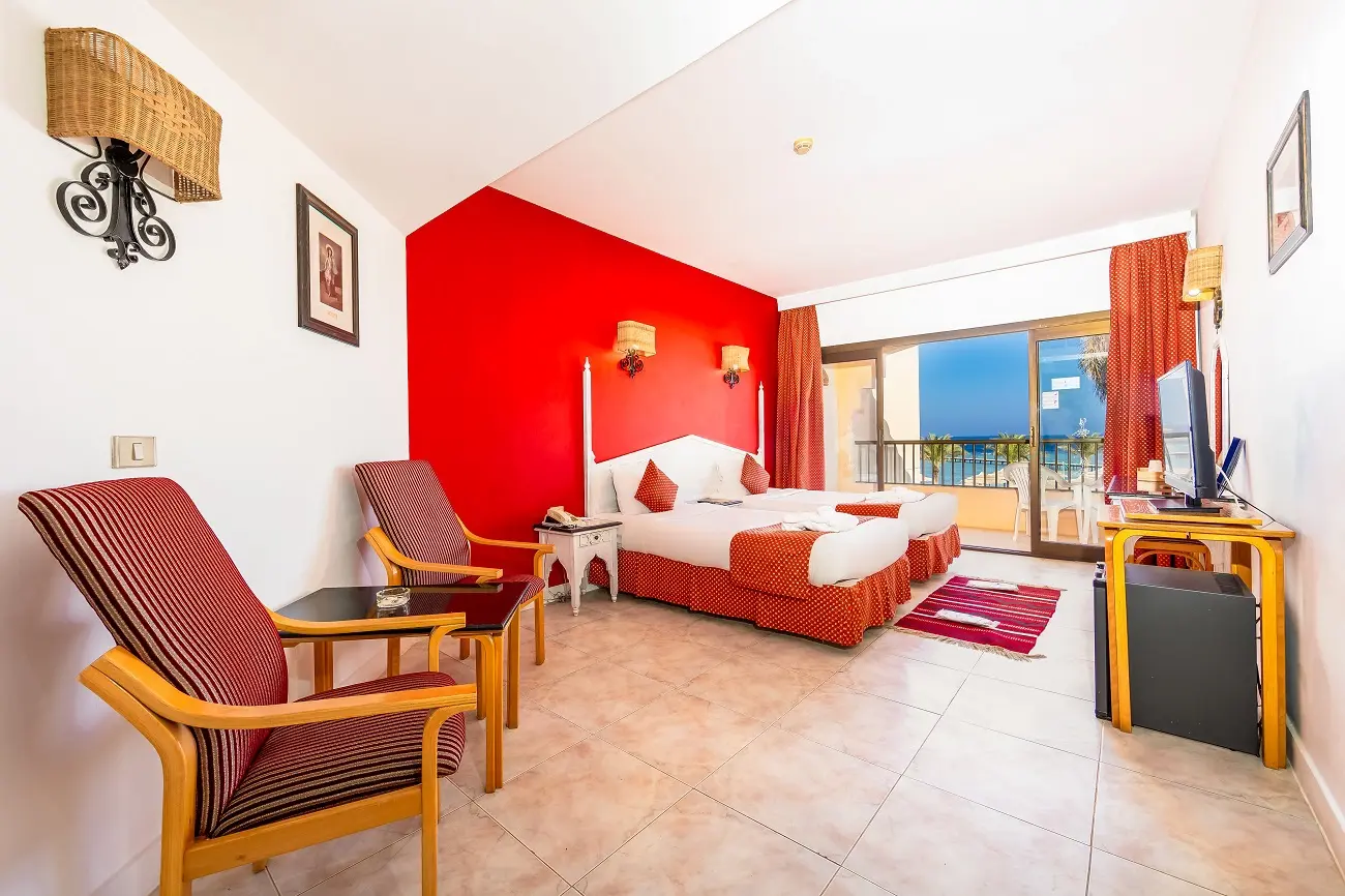 Beach room at Flamenco Beach in El Quseir, Egypt, the Red Sea