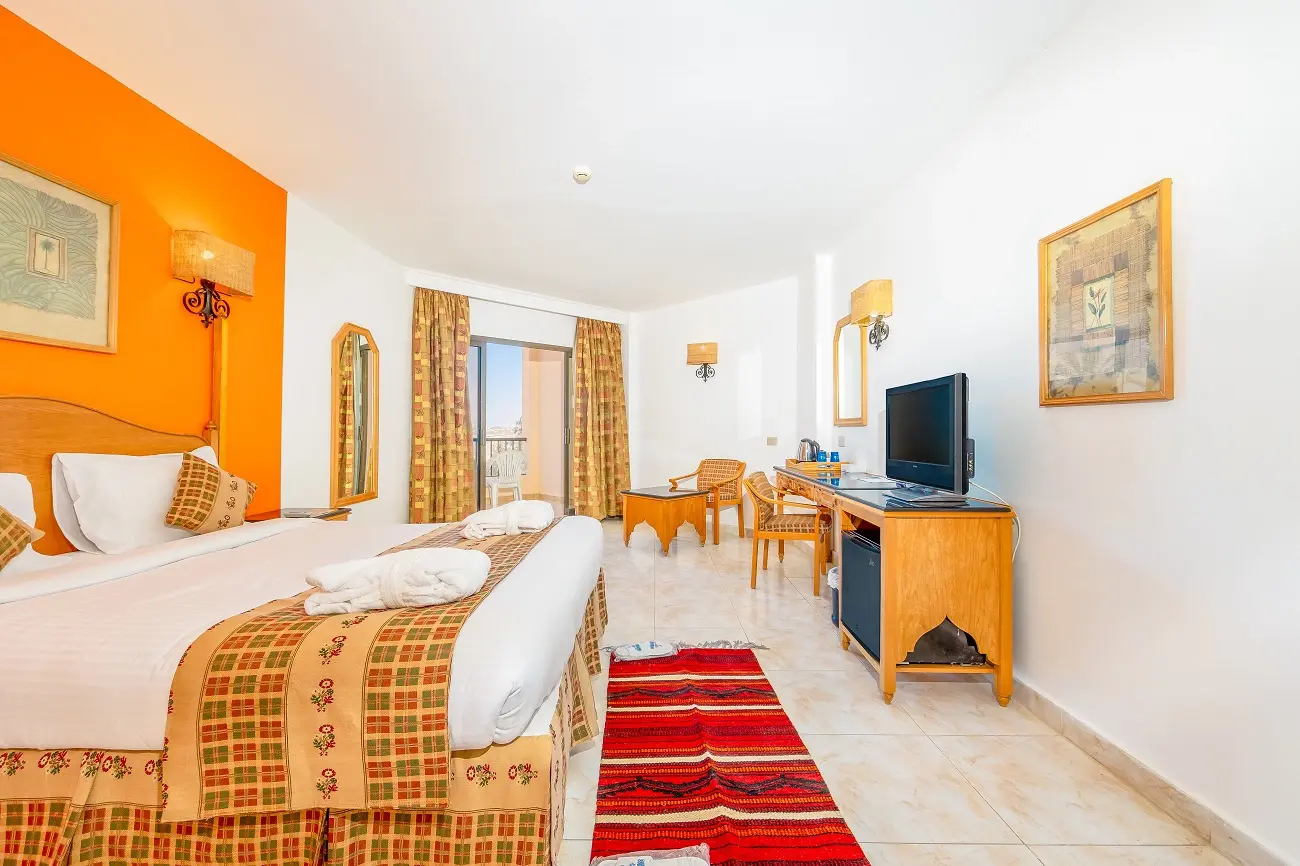 Bedroom at Flamenco Beach in El Quseir, Egypt, the Red Sea