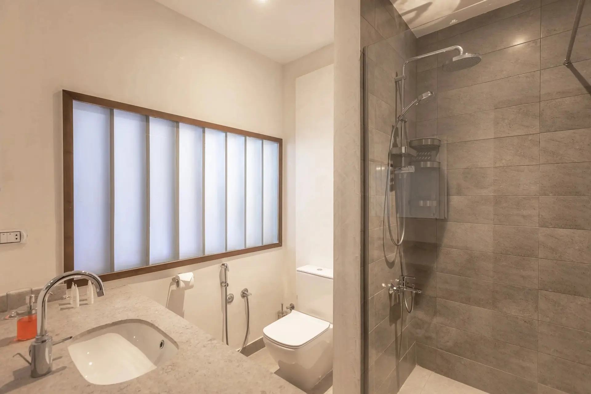 Standard bathroom at Wadi Sabarah Lodge in Marsa Alam, Egypt