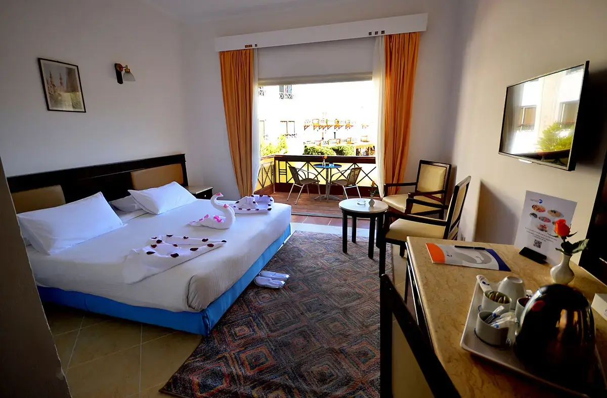Bedroom at Falcon Naama Star Resort in Sharm el Sheikh, Egypt