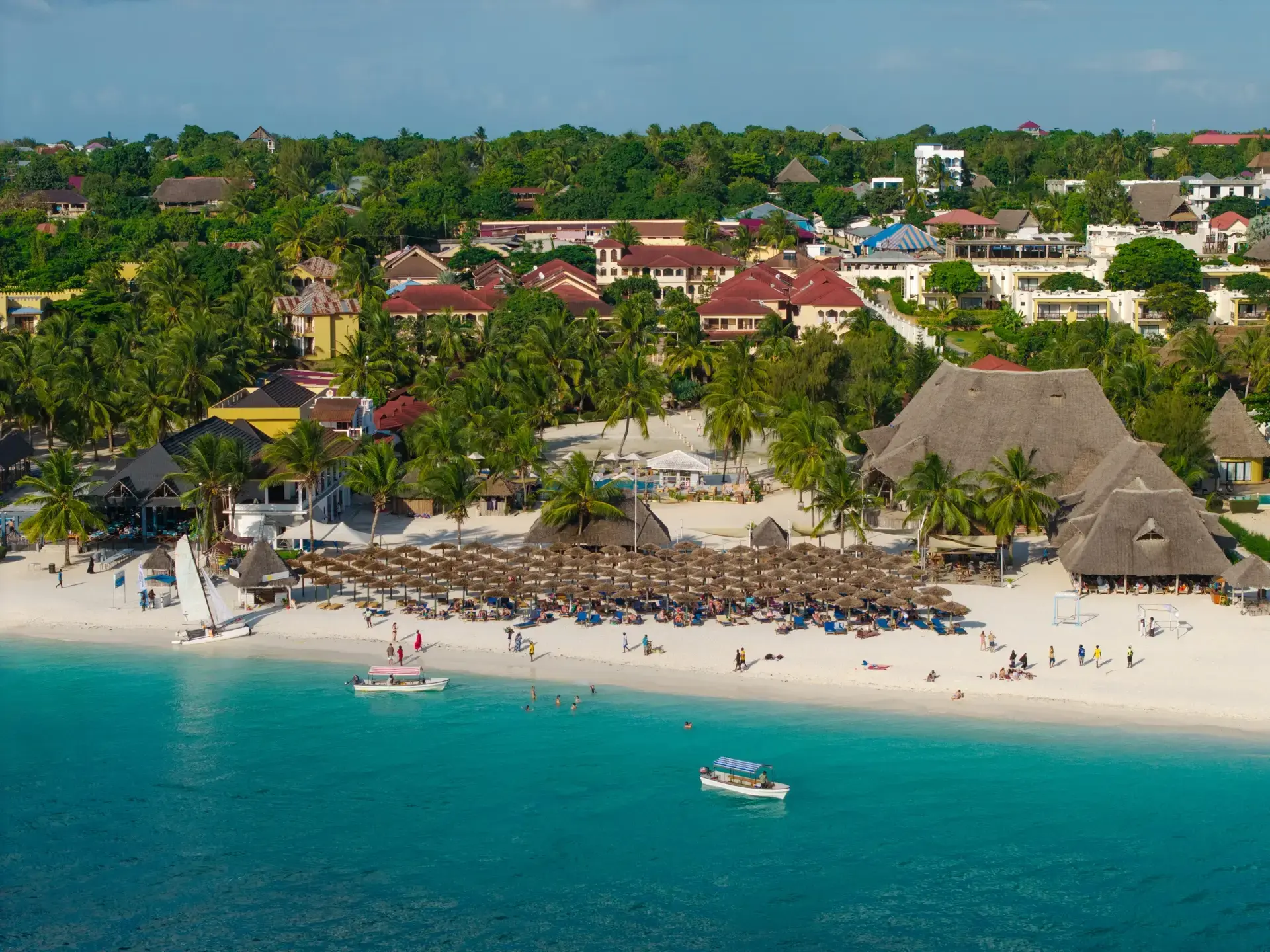 Aerial view of Kendwa Rocks Beach Hotel, Zanzibar