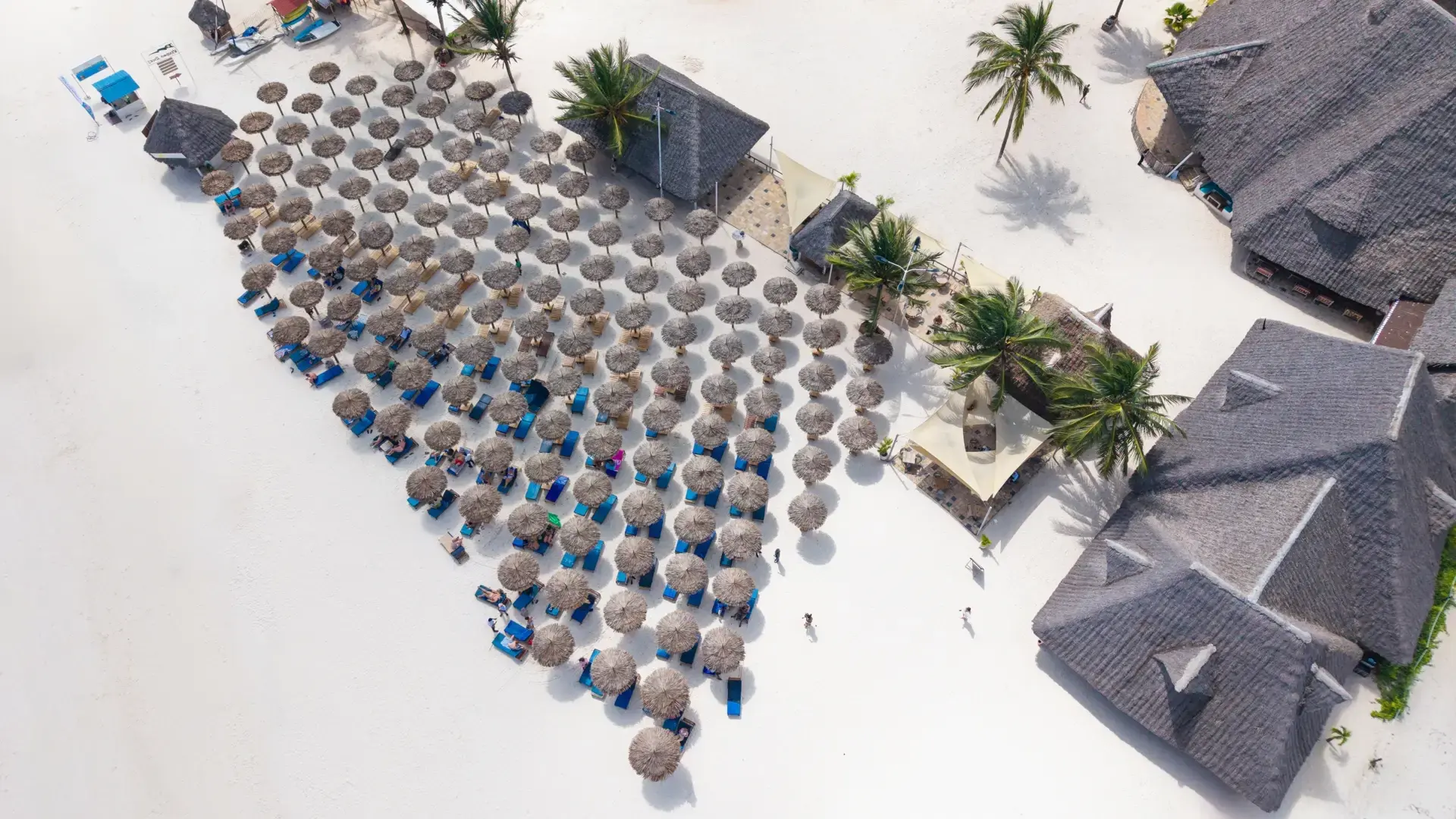 Sunbeds on the beach at Kendwa Rocks Beach Hotel, Zanzibar