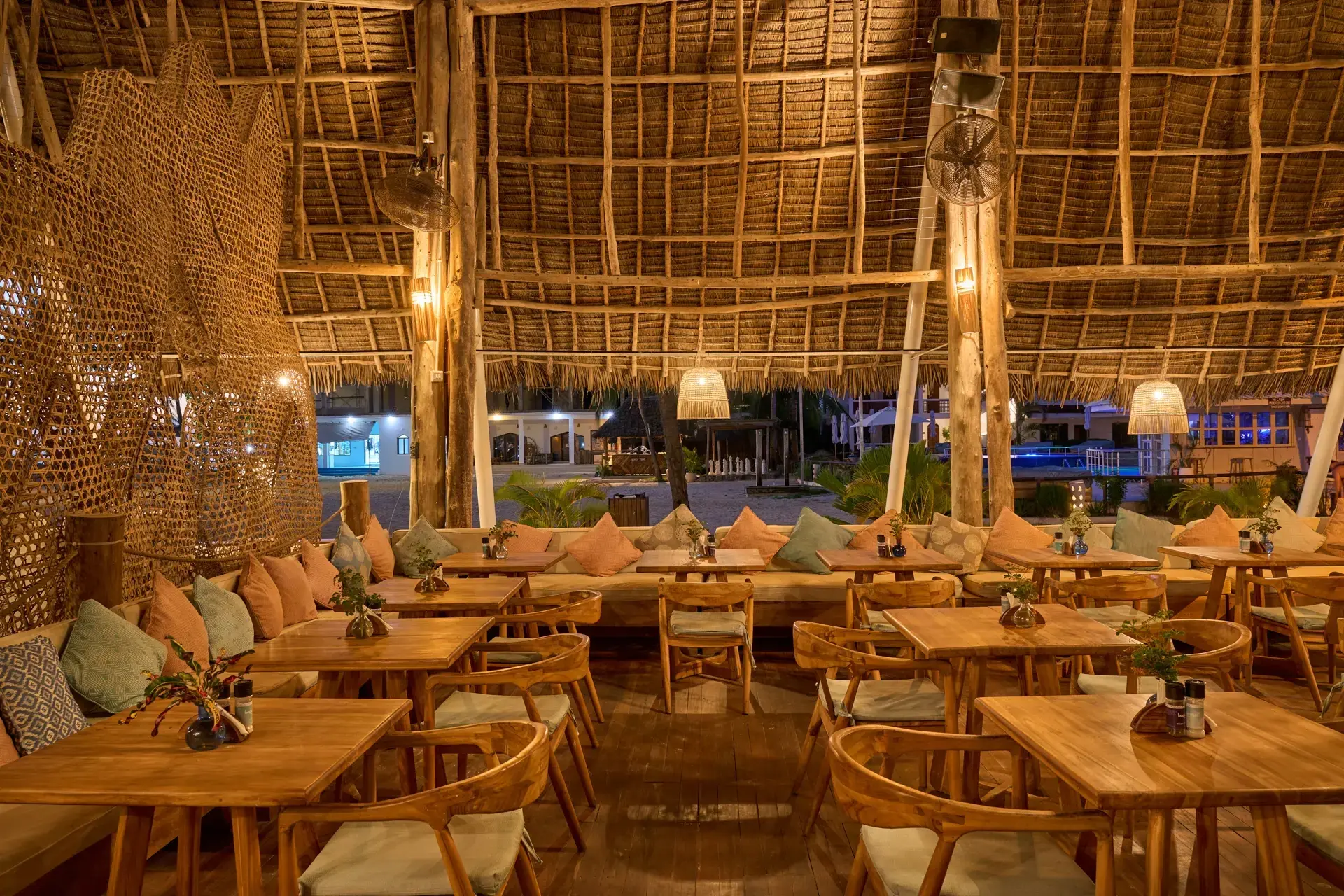 The beach restaurant at Kendwa Rocks Beach Hotel, Zanzibar