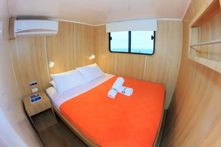 Upper deck double cabin on Aqua Galápagos, Galápagos