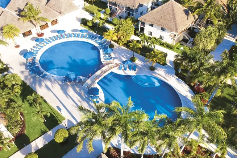 Aerial of the swimming pool at Allegro Cozumel Resort in Mexico