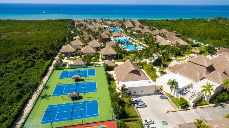 Aerial of the sports ground at Allegro Cozumel Resort in Mexico
