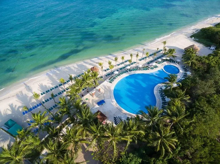 Aerial of the swimming pool at Occidental Cozumel Resort in Mexico