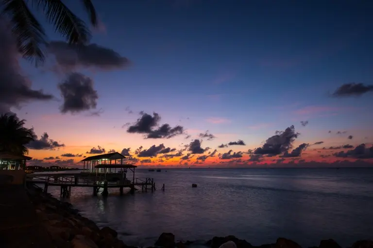 Beach at sunset, at Layang Layang Island Resort in Borneo, Malaysia