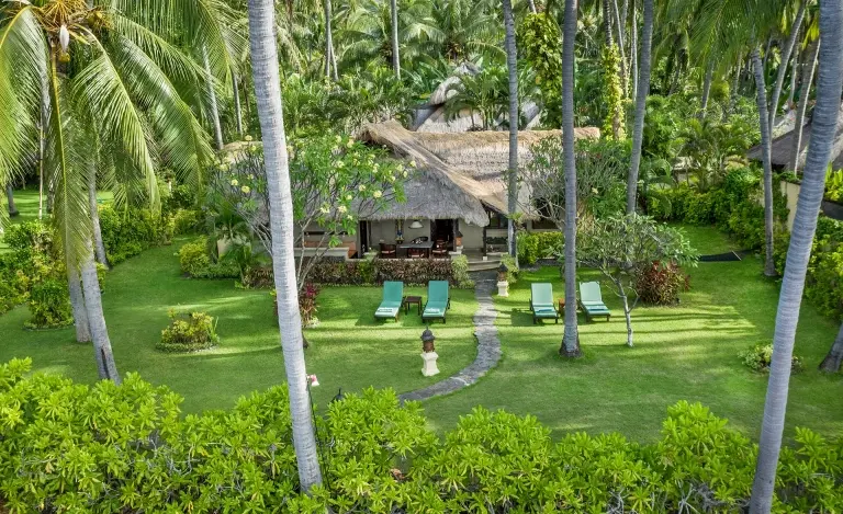 Sunloungers at Alam Anda Ocean Front Resort & Spa in Bali, Indonesia
