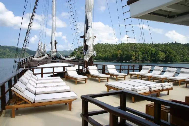 Sun deck on Dewi Nusantara, Indonesia