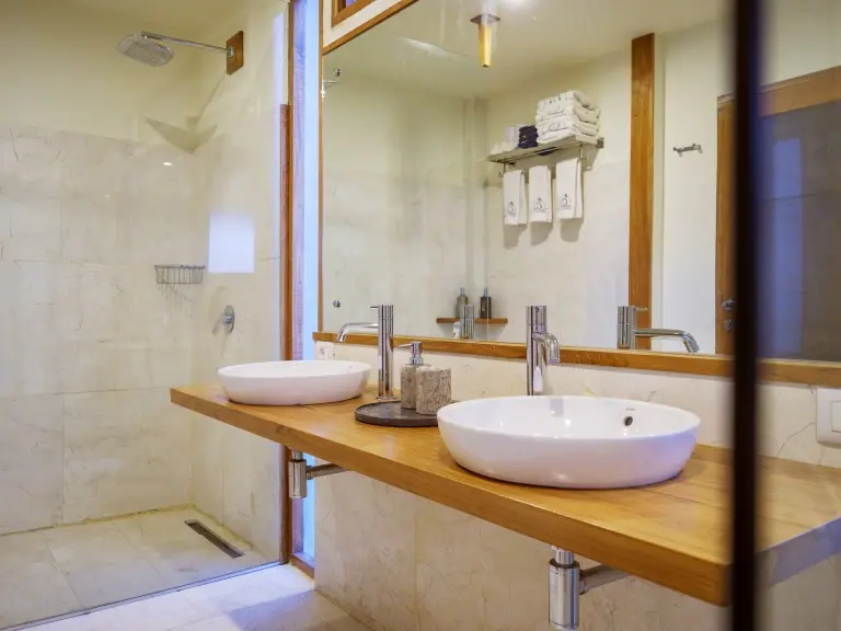 Bathroom at Komodo Resort in Komodo National Park, Indonesia