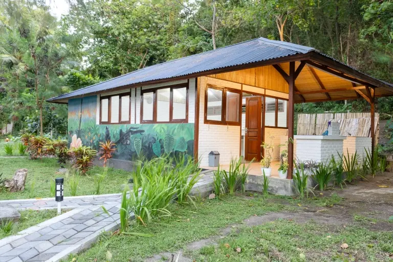 The exterior of the camera room in the dive centre at White Sands Beach Resort in Lembeh, Indonesia