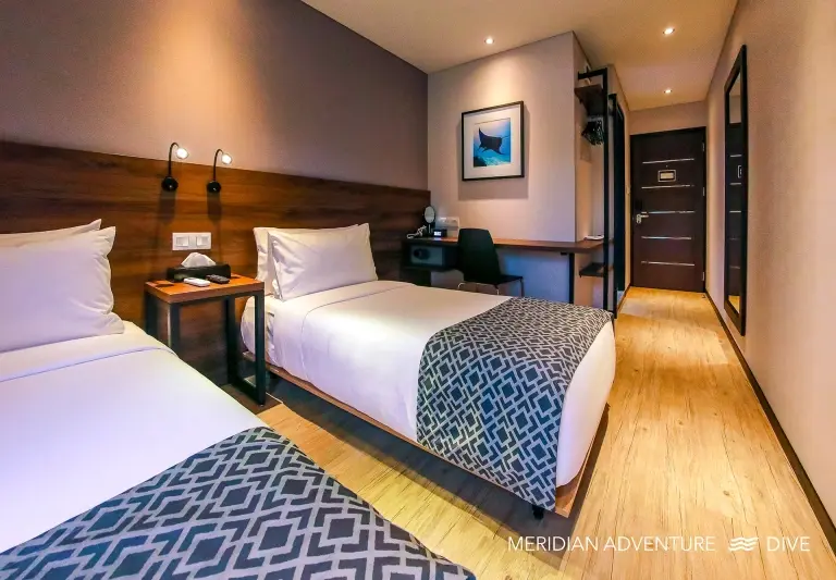 Twin room at Meridian Adventure Dive Resort in Indonesia